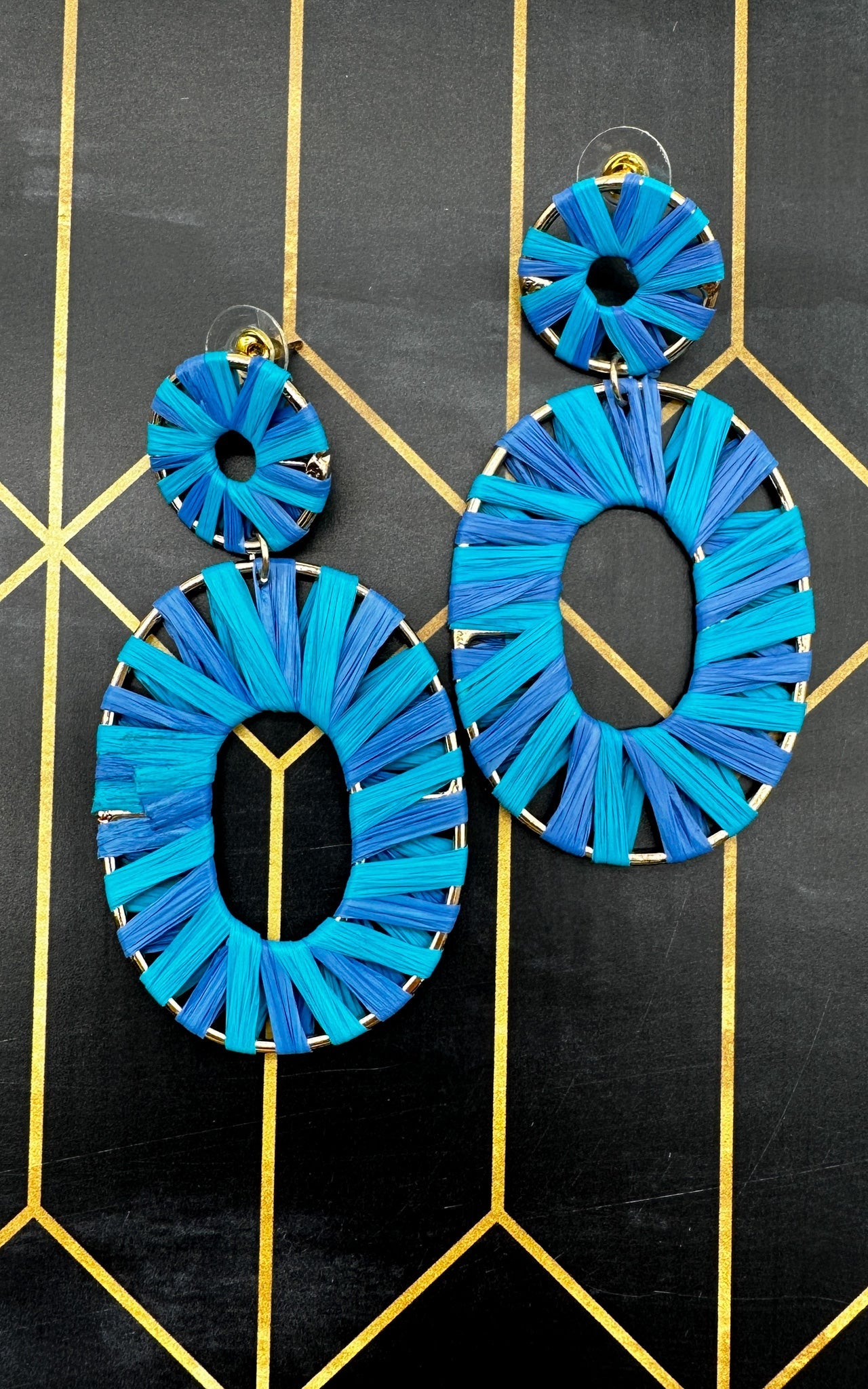 Jewel Toned Oval Earrings