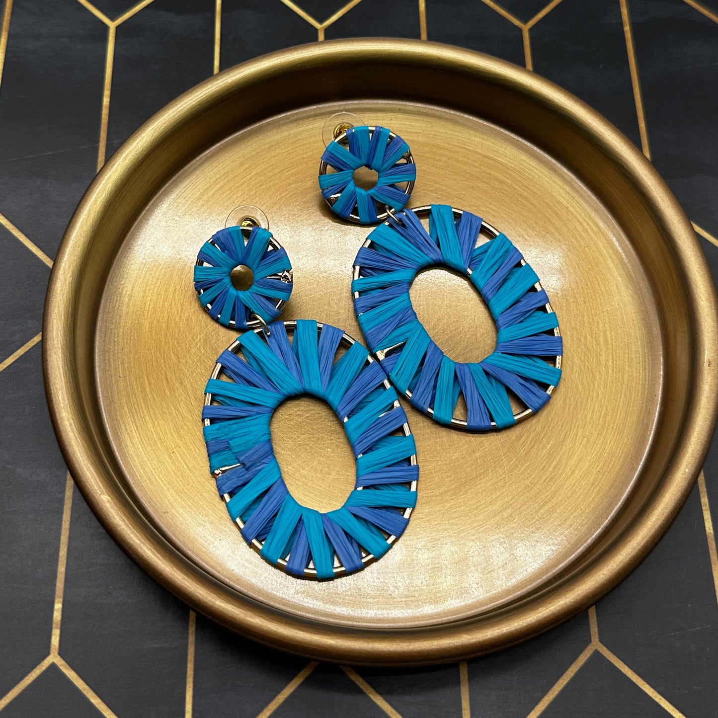 Jewel Toned Oval Earrings