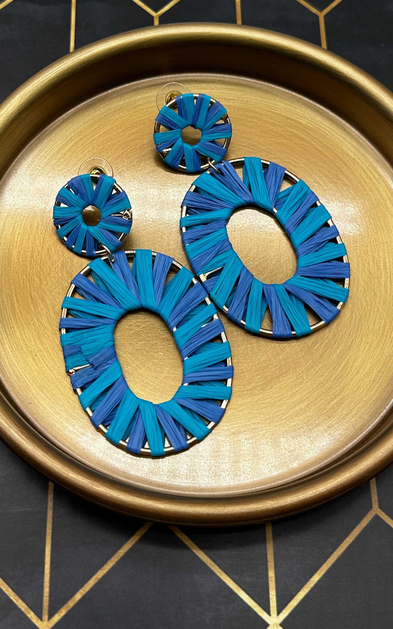 Jewel Toned Oval Earrings