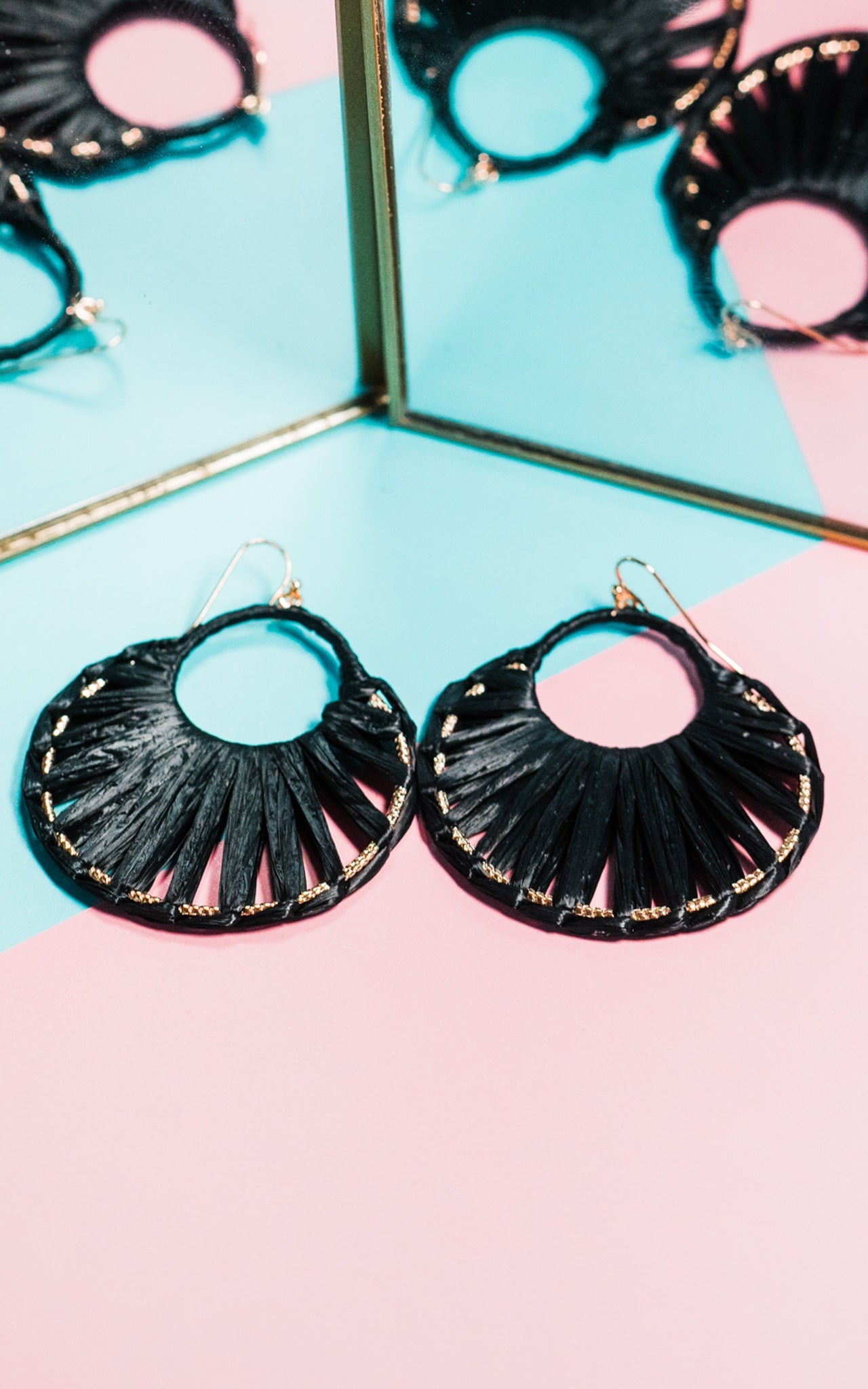 Black Raffia Earrings