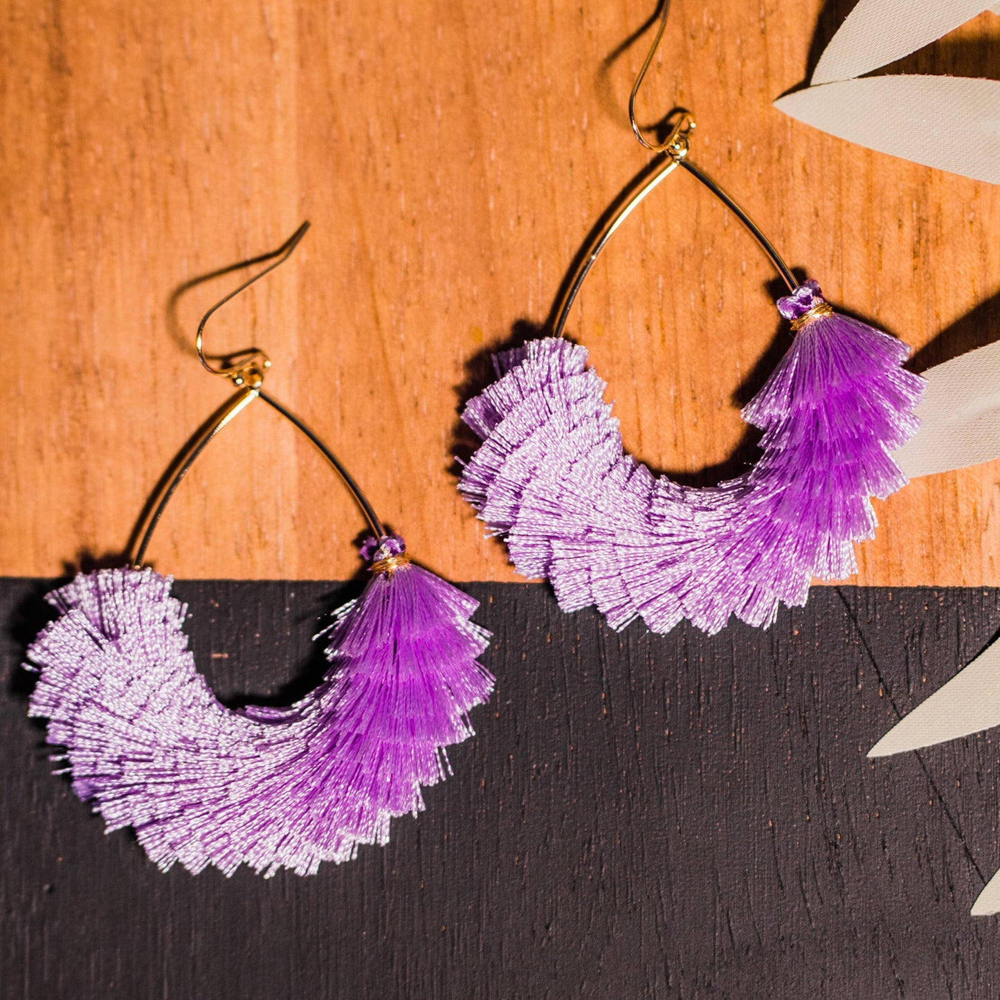 Lavender Fringe Earrings