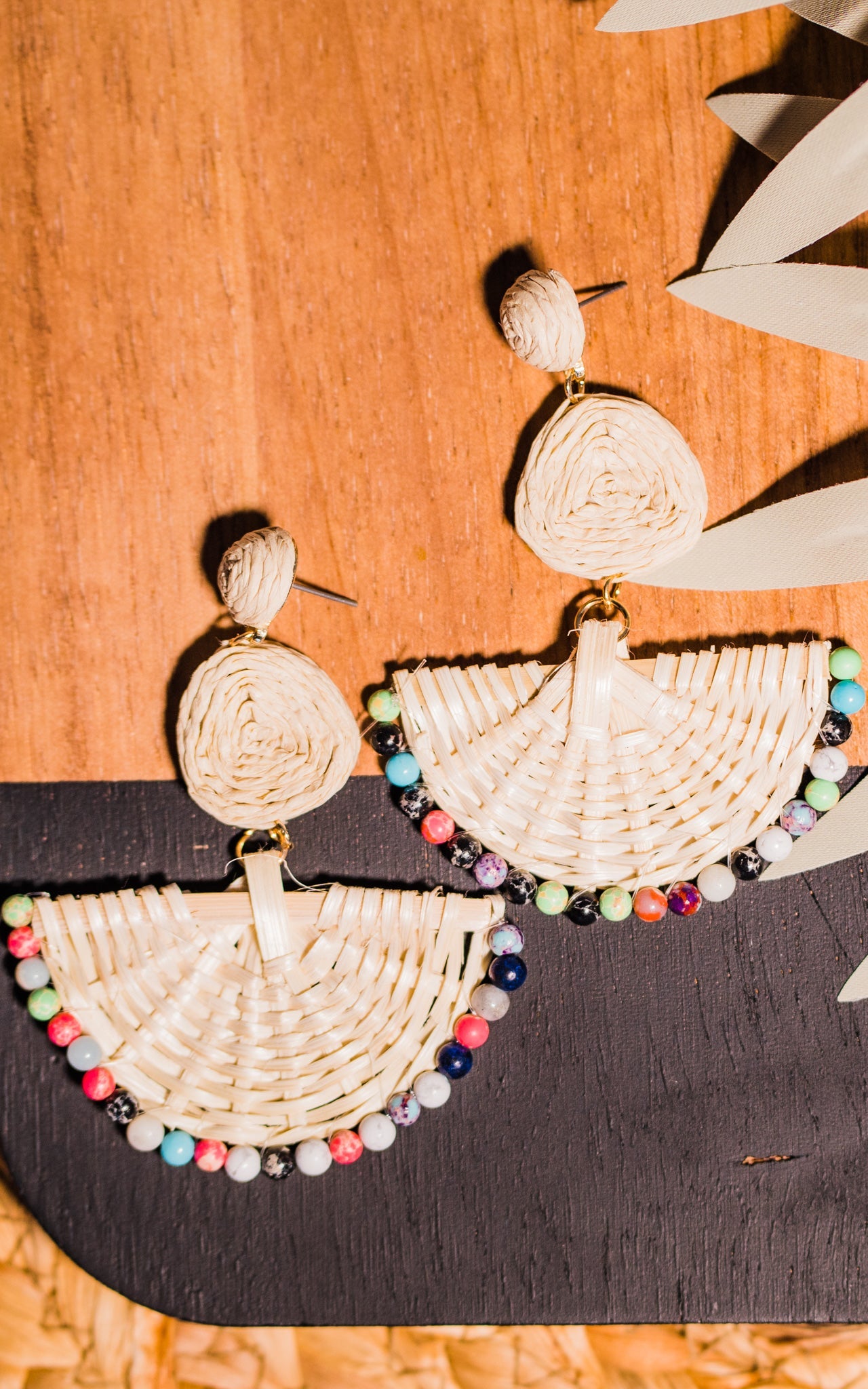 Natural Rattan Boho Earrings