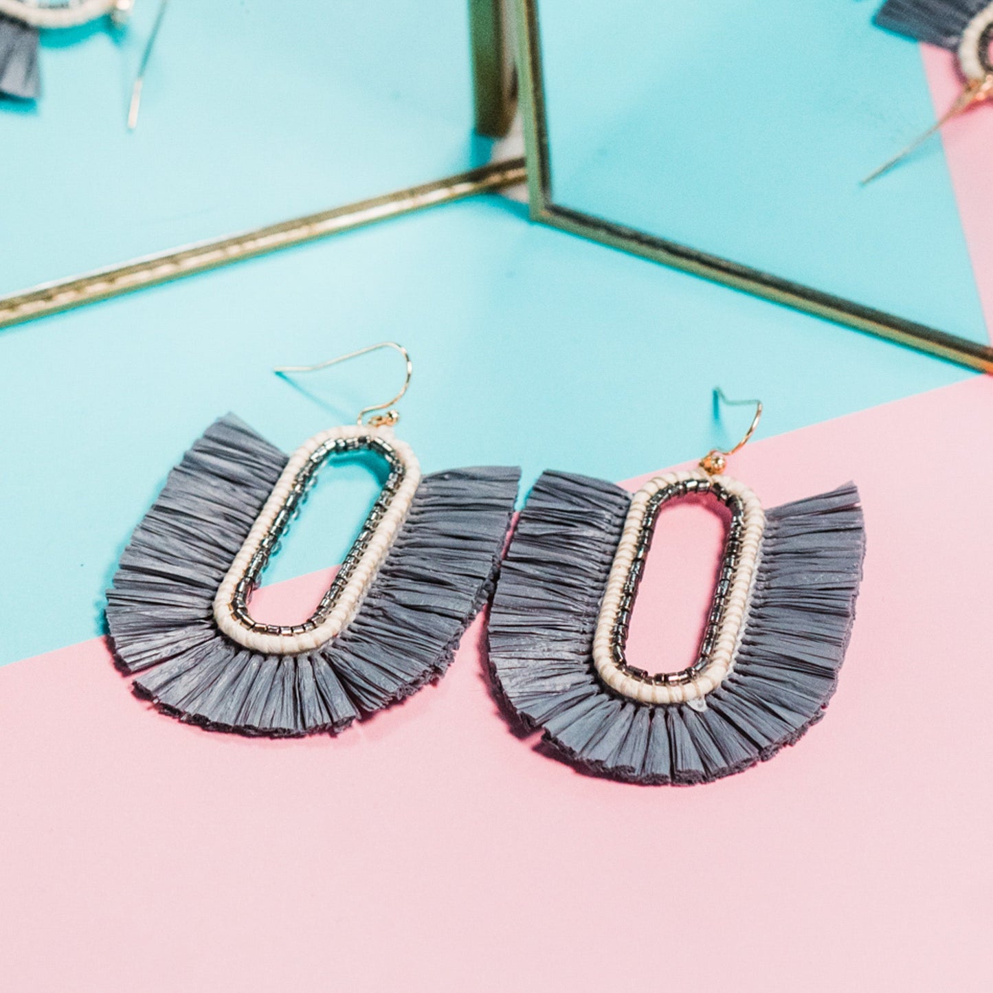 Grey Boho Earrings
