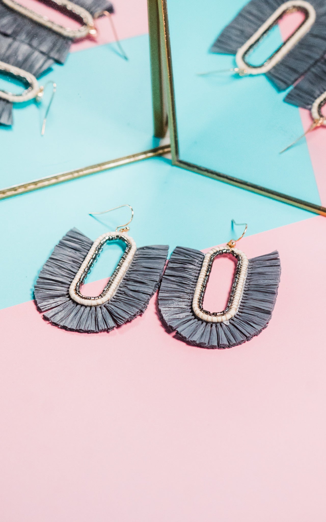 Grey Boho Earrings