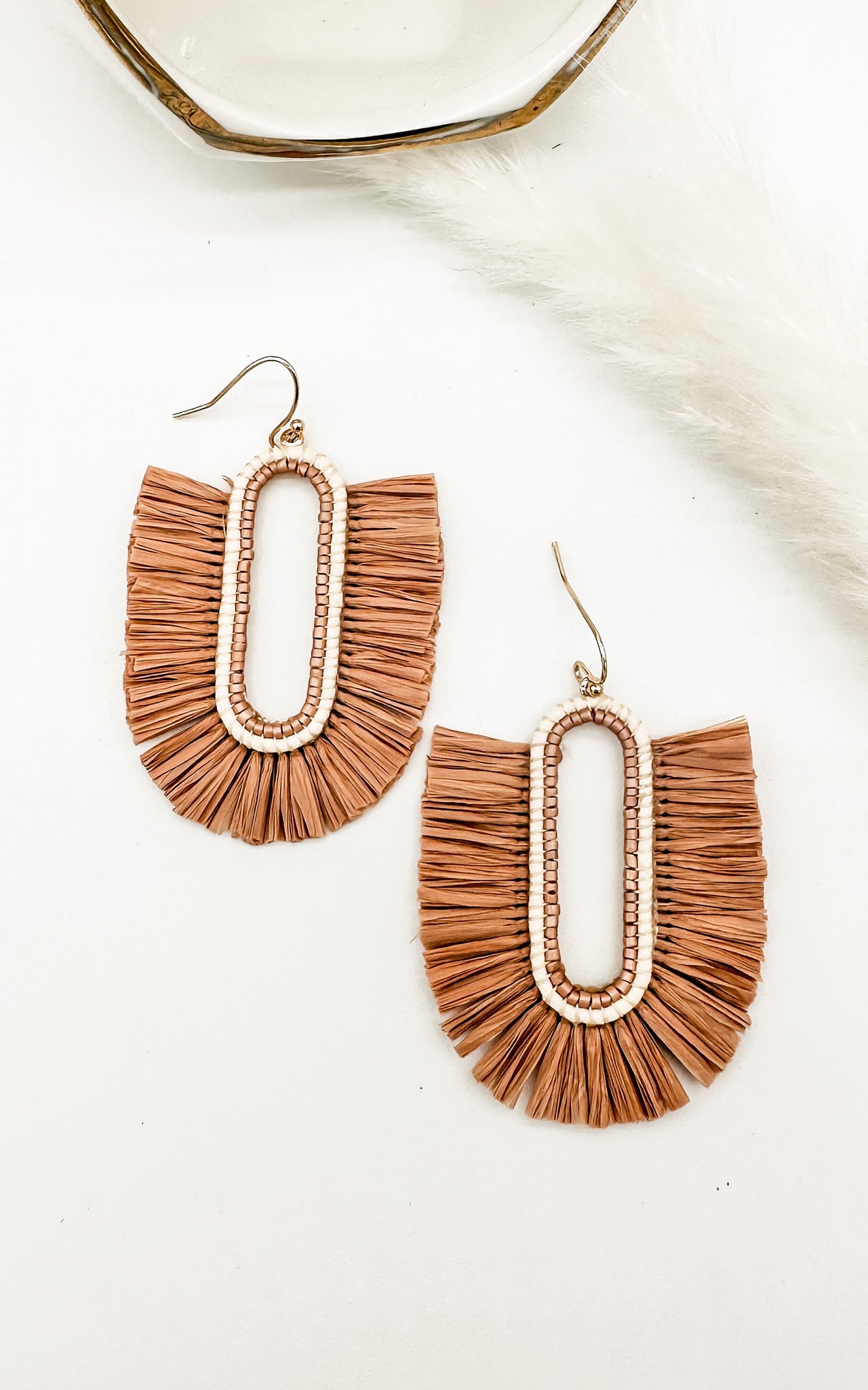 Tan Boho Hoop Earrings