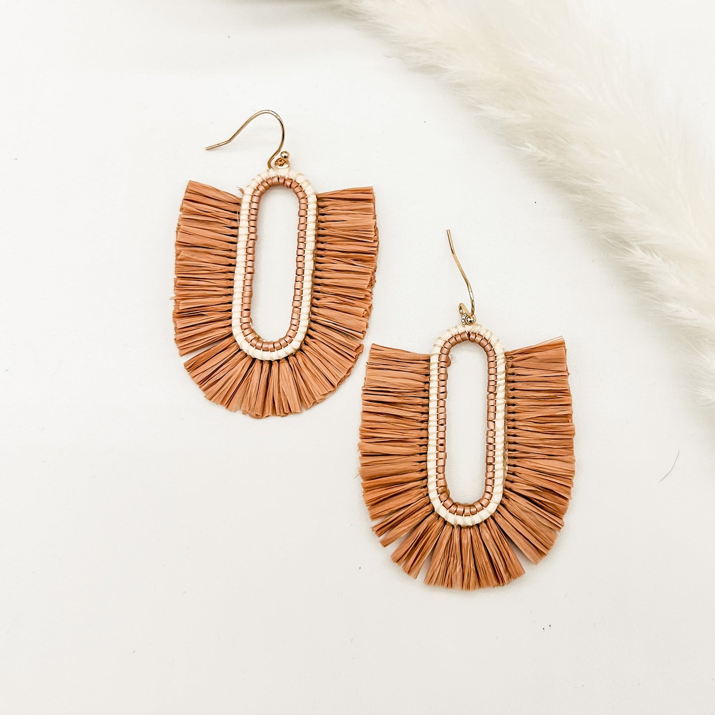 Tan Boho Hoop Earrings