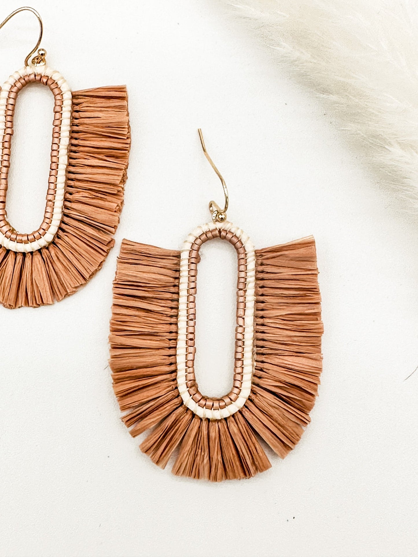 Tan Boho Hoop Earrings
