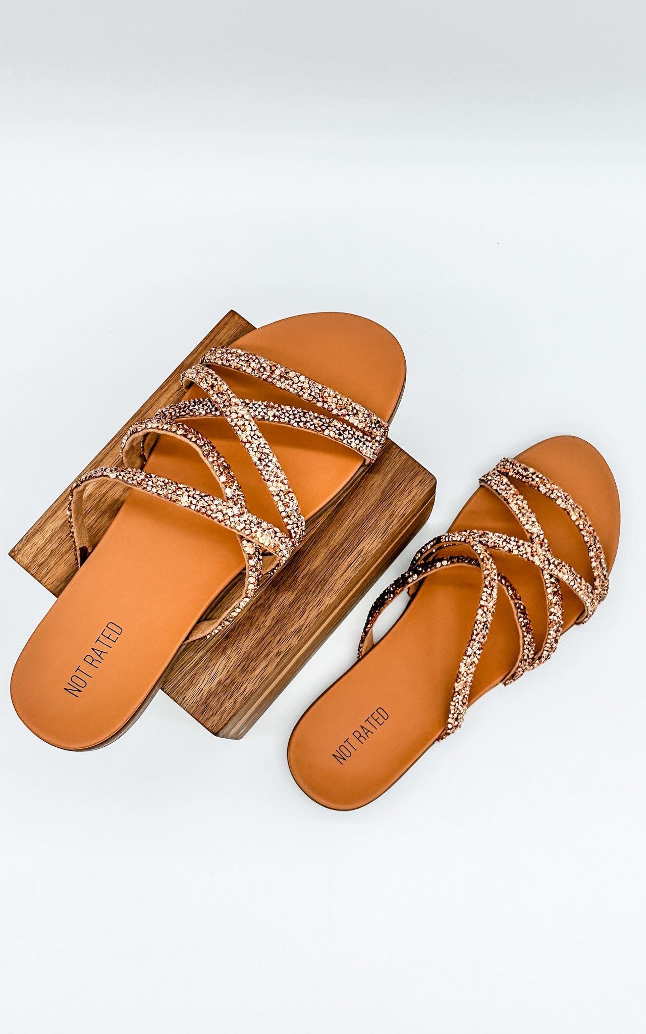 Not Rated Eliana Sandals in Rose Gold