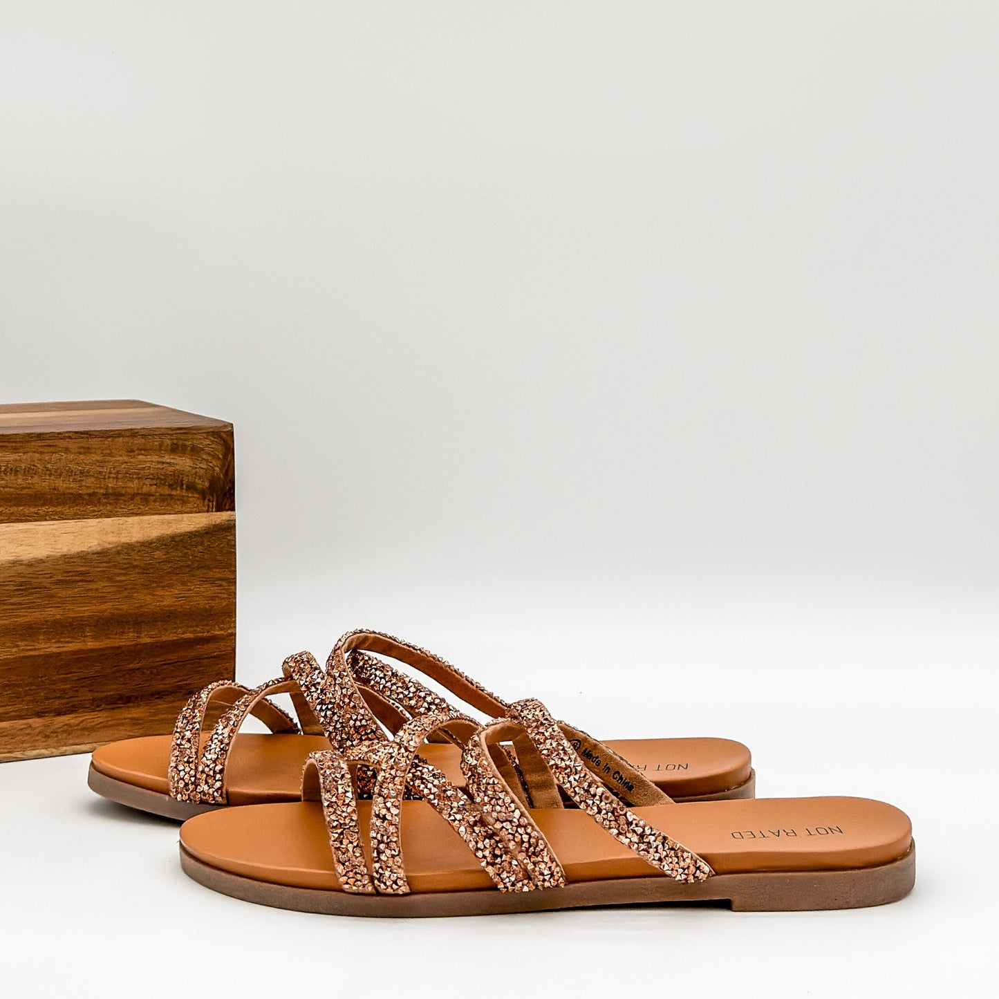 Not Rated Eliana Sandals in Rose Gold