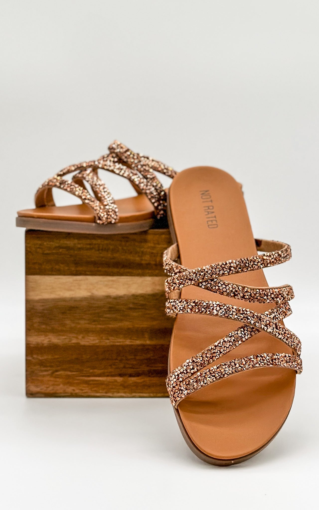 Not Rated Eliana Sandals in Rose Gold