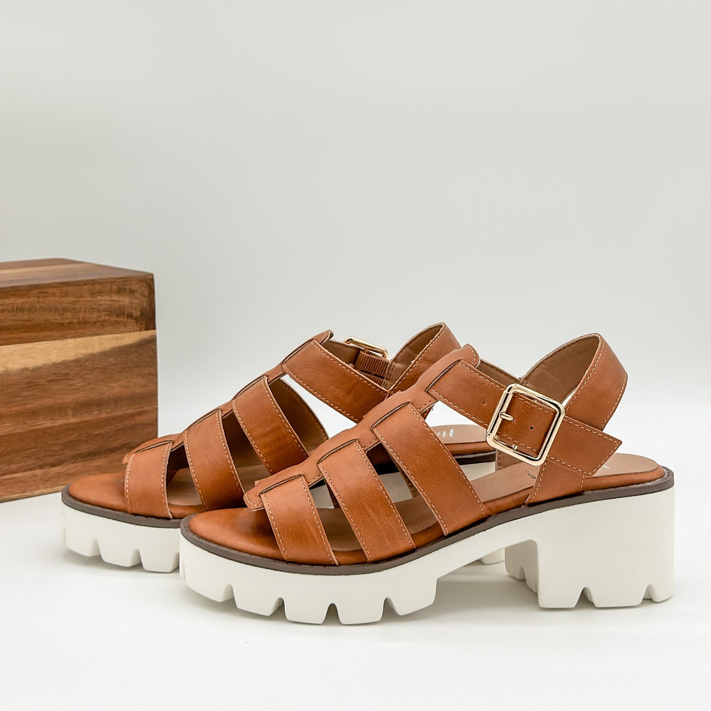 Corkys Fisher Sandal in Cognac