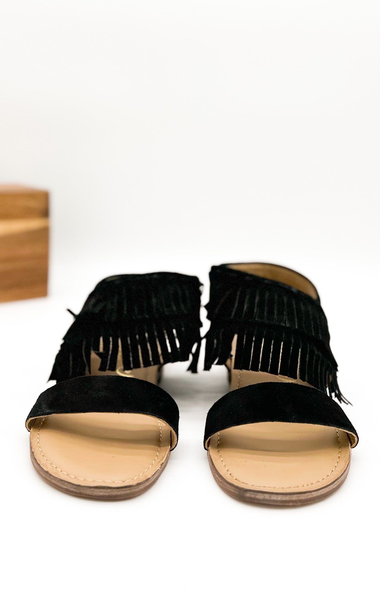 Naughty Monkey Fringe Star Sandal in Black