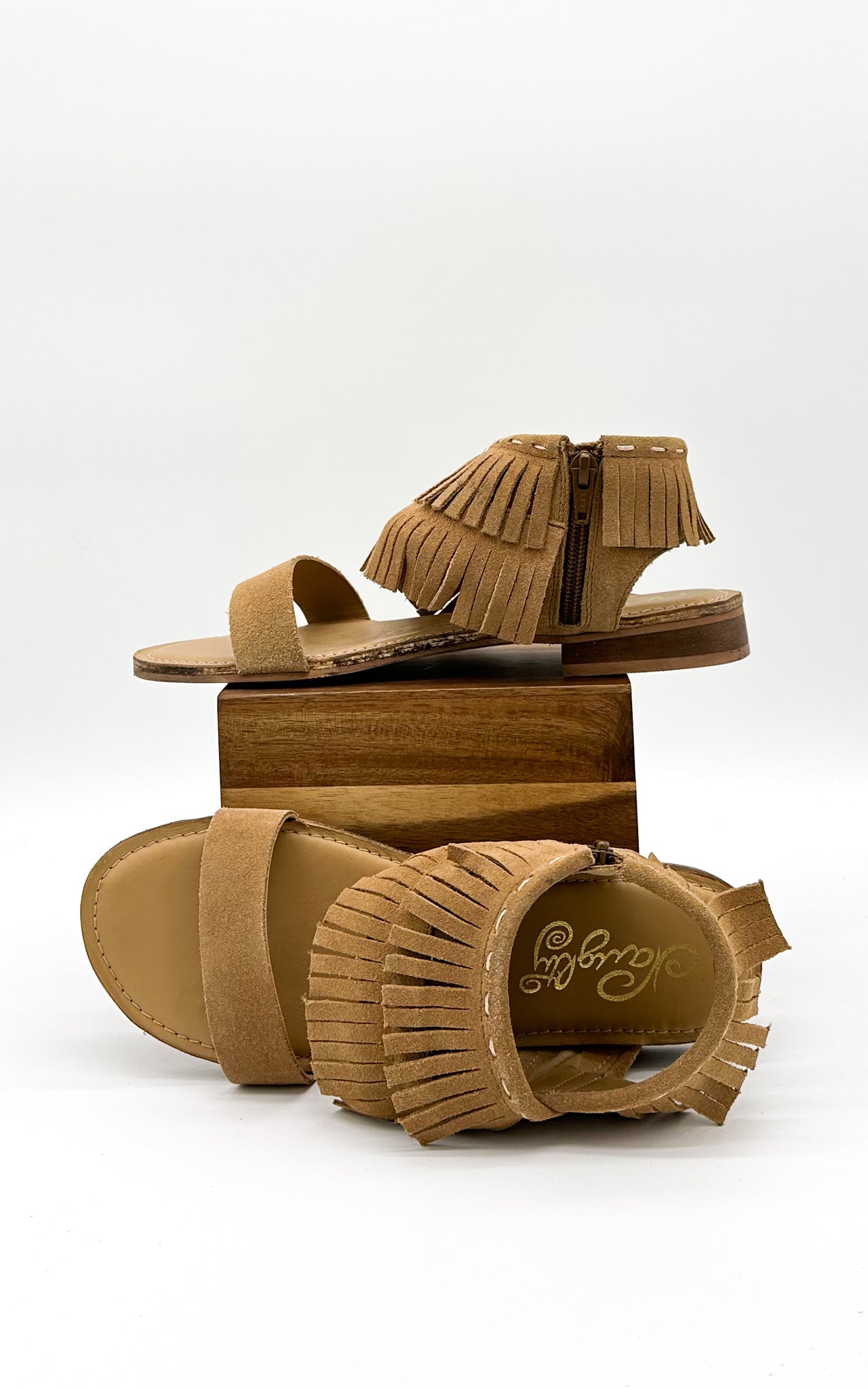 Naughty Monkey Fringe Star Sandal in Tan