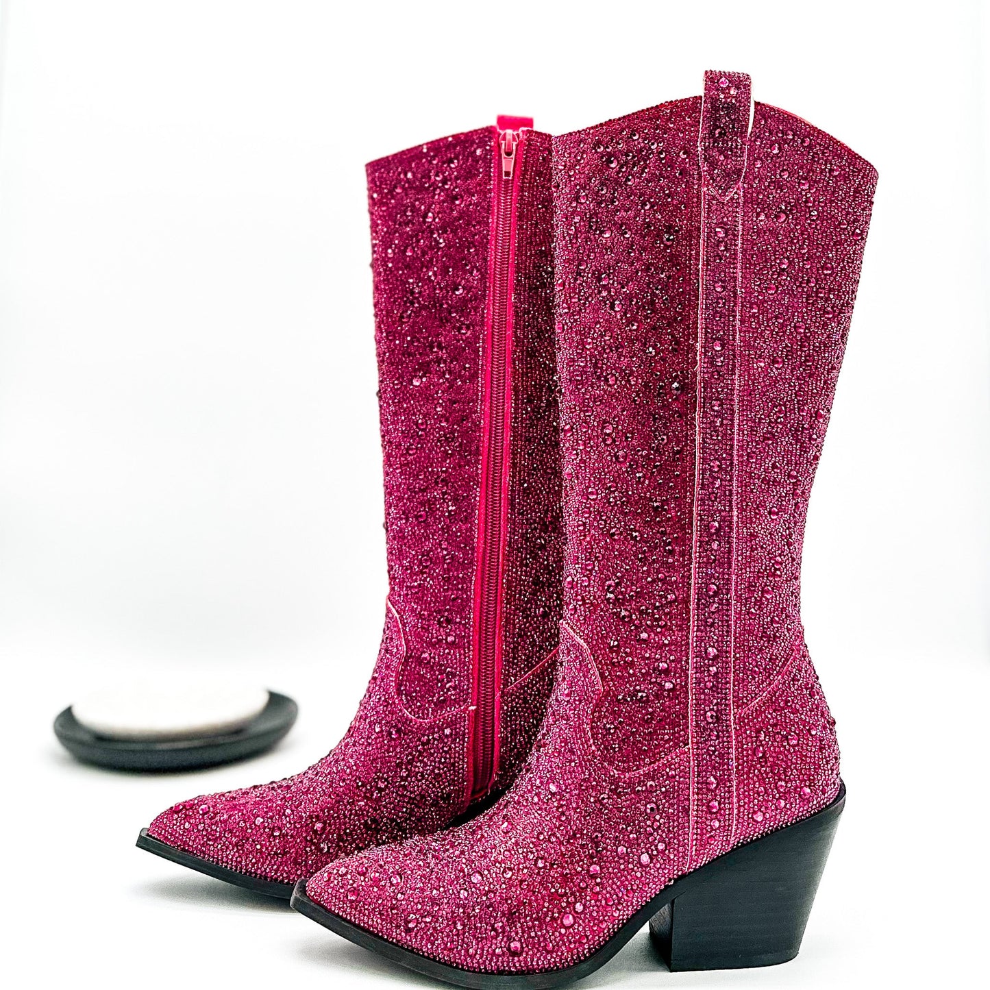 Corkys Glitzy Rhinestone Boots in Fuchsia