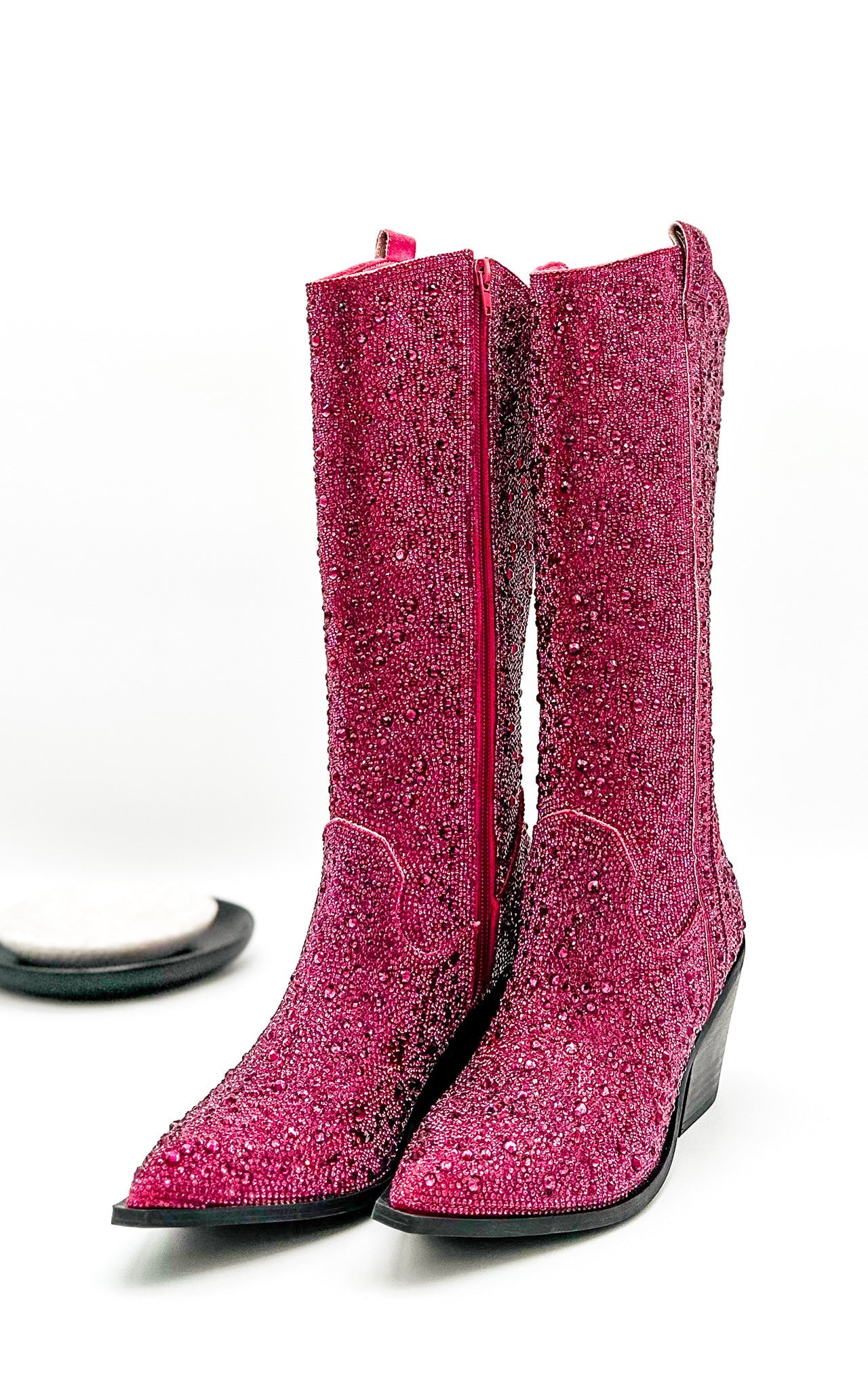 Corkys Glitzy Rhinestone Boots in Fuchsia