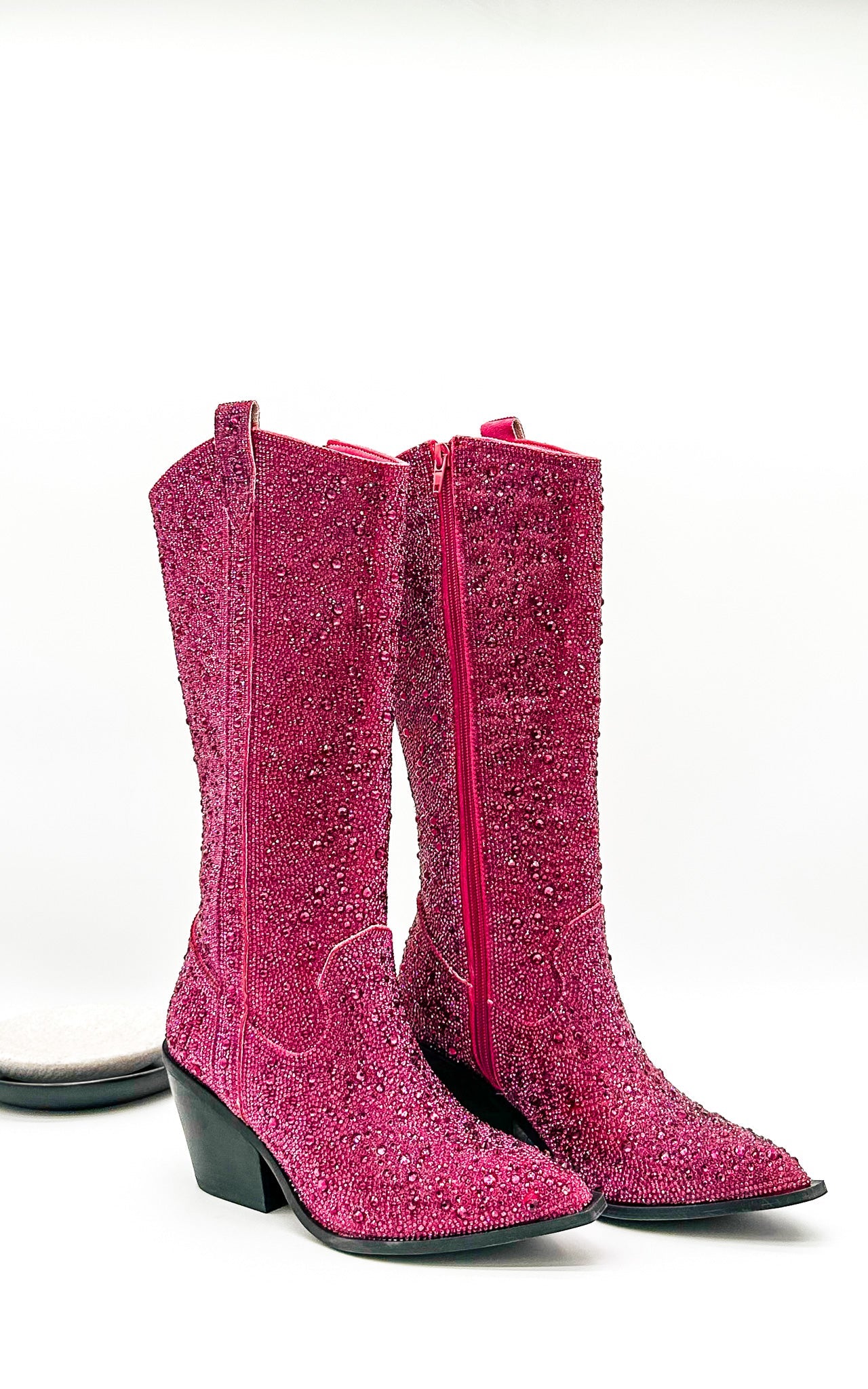 Corkys Glitzy Rhinestone Boots in Fuchsia