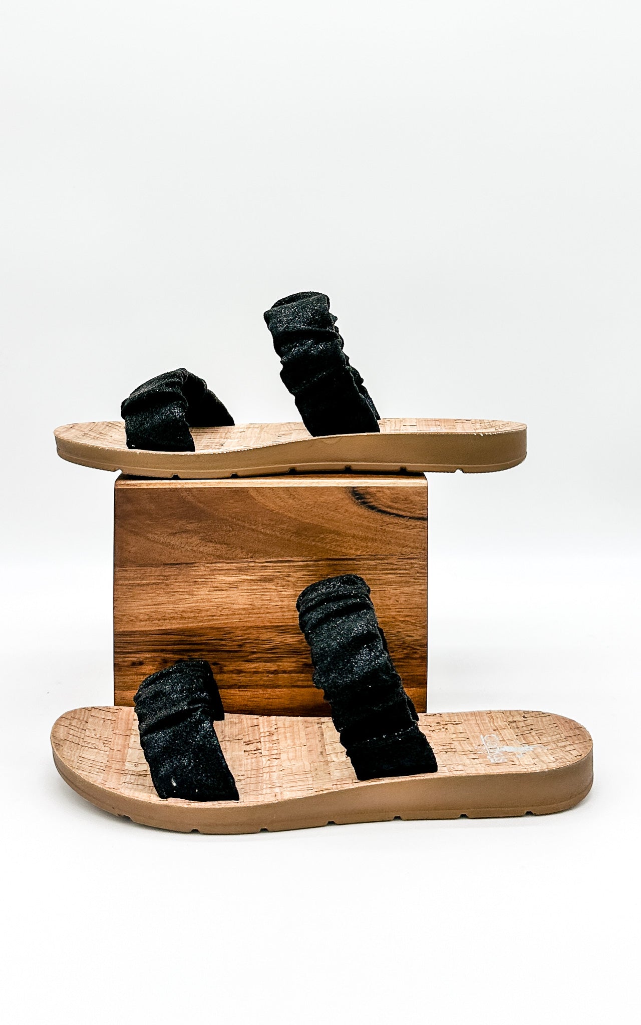 Corkys Iced Tea Sandal in Black Metallic
