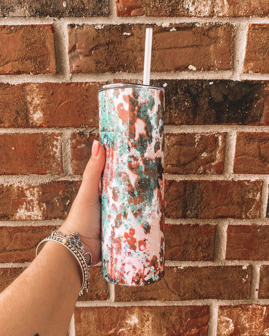 Cowhide Splatter Tumbler