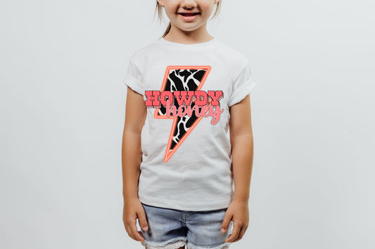 -Kids- Neon Cowprint Howdy Honey