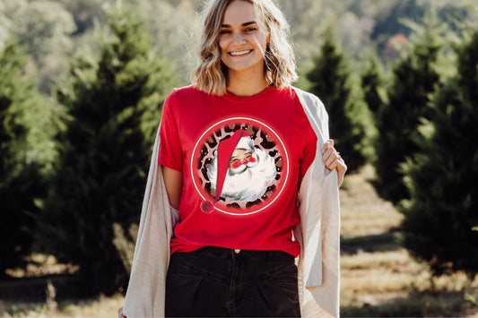 Leopard Circle Santa