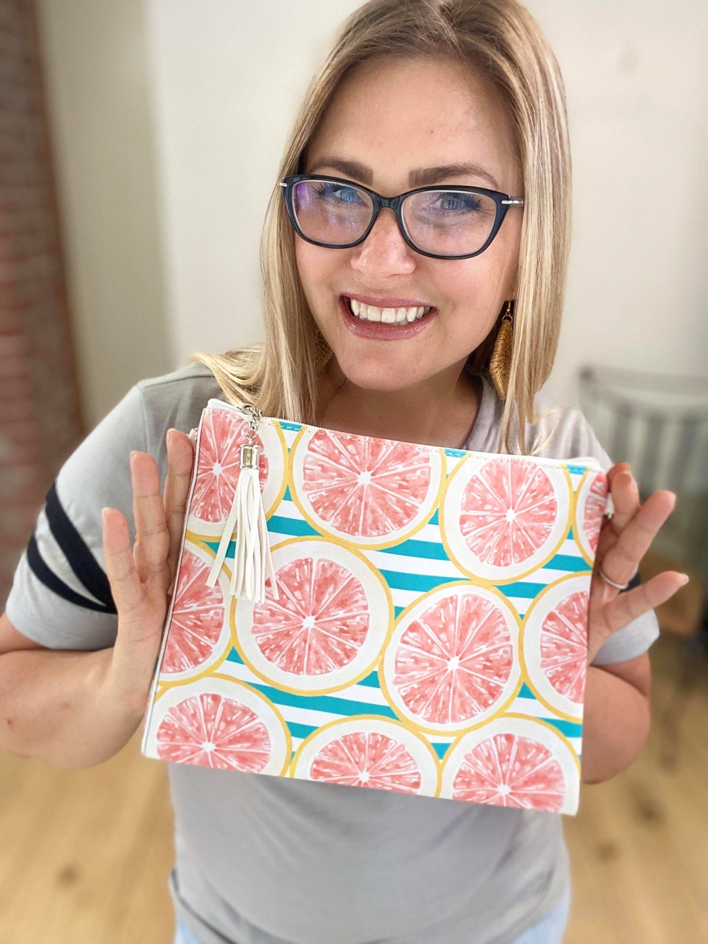 Grapefruit Fun Cross Body Clutch