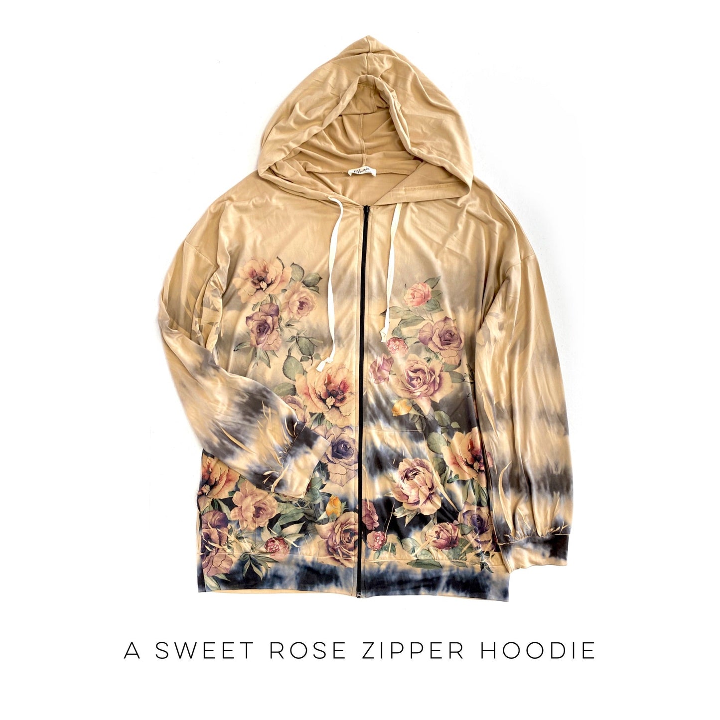 A Sweet Rose Zipper Hoodie