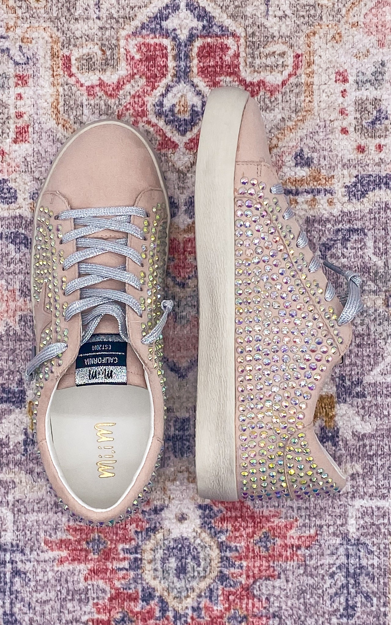 Joann Rhinestone Sneaker in Pink