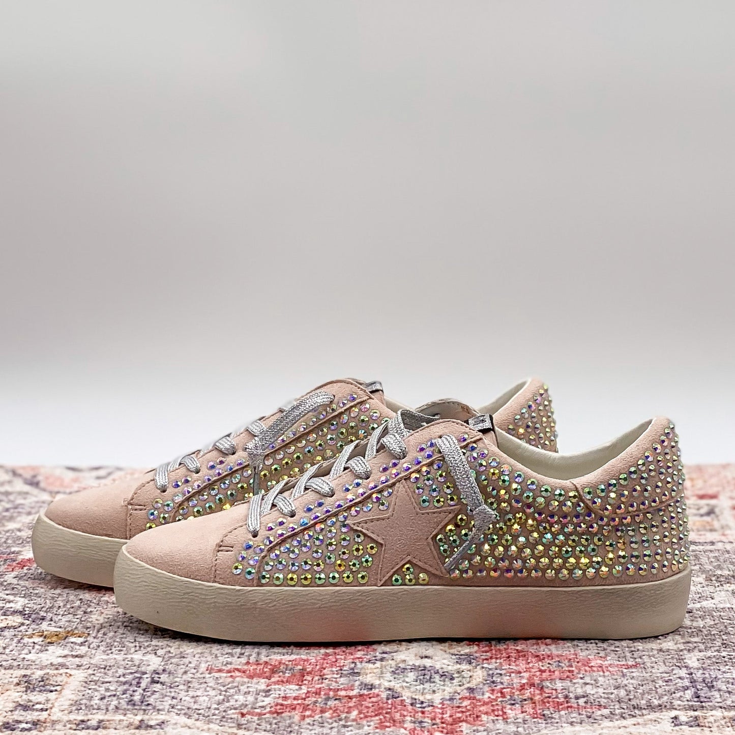 Joann Rhinestone Sneaker in Pink