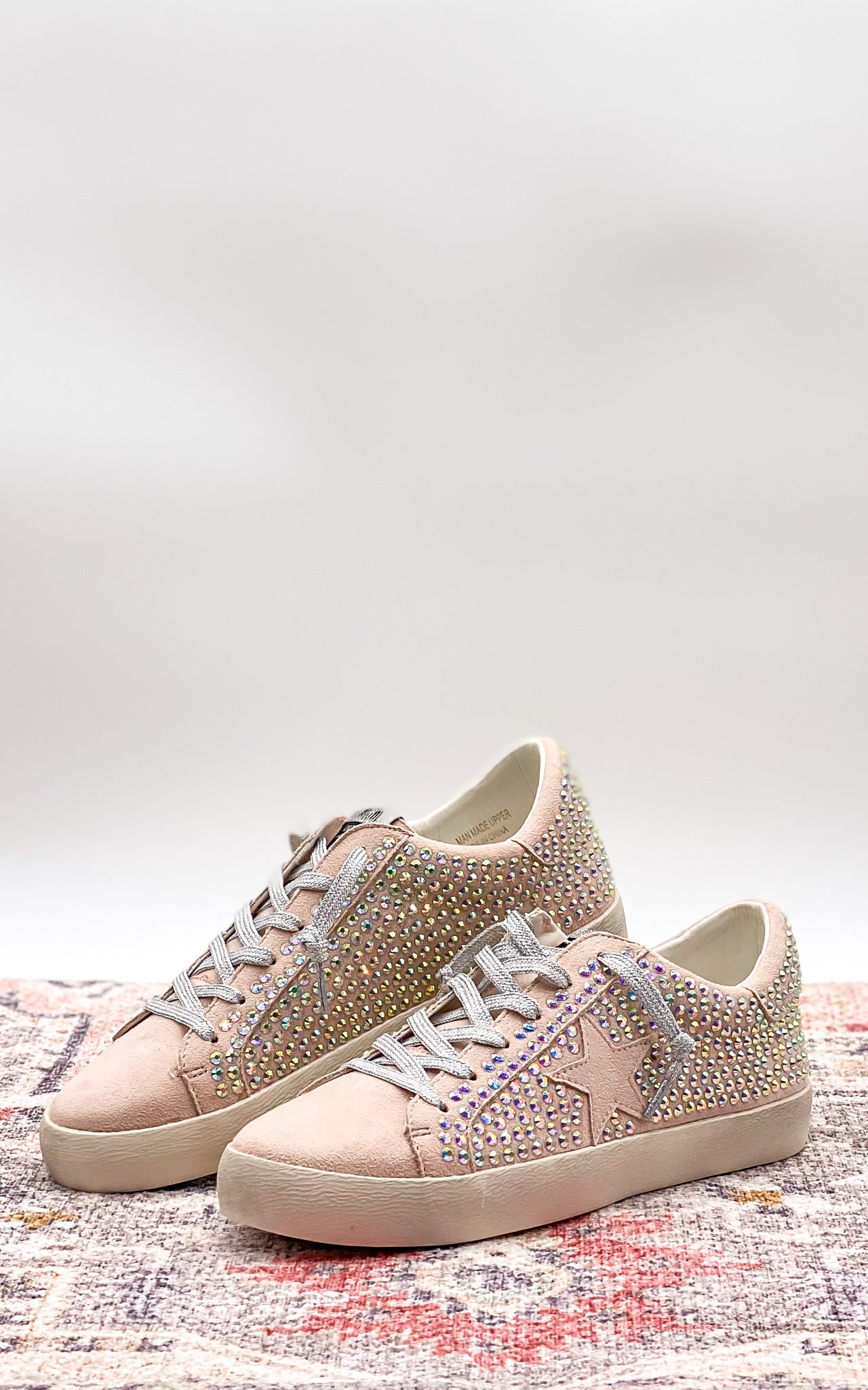 Joann Rhinestone Sneaker in Pink