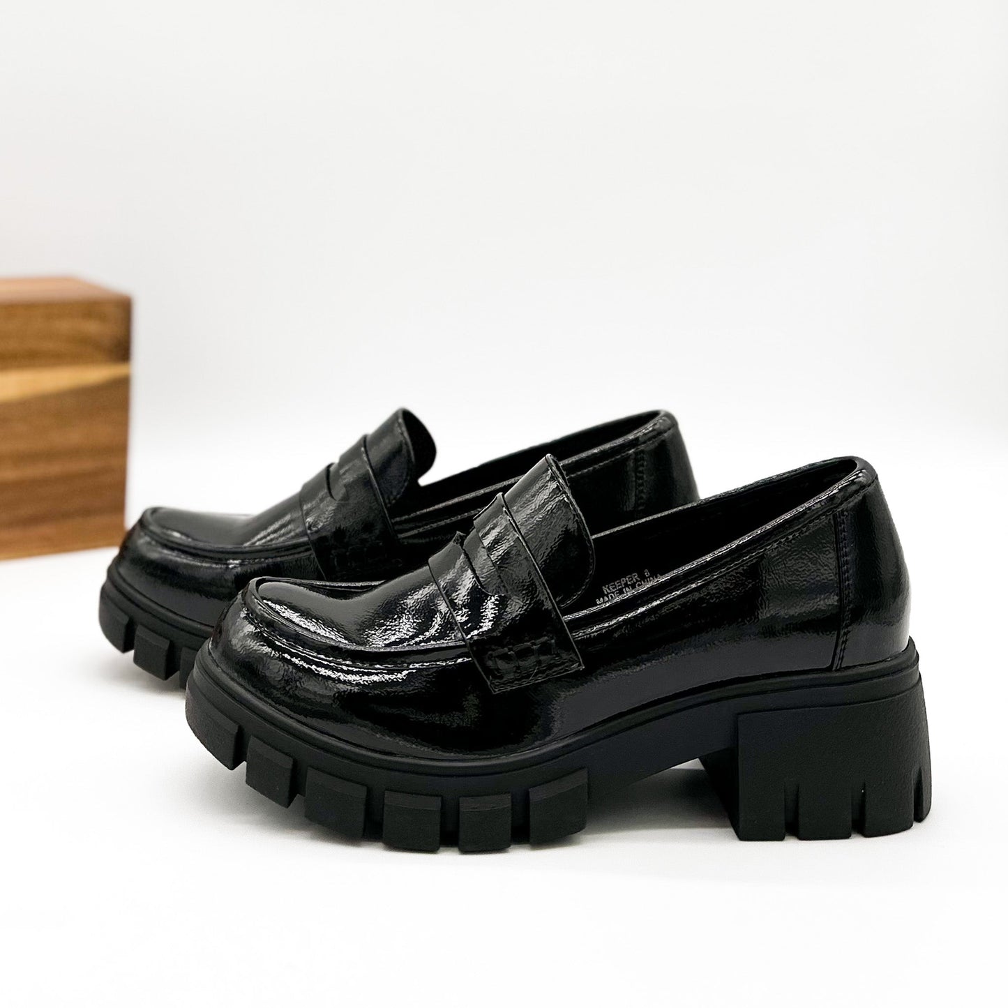 Corkys Keeper Loafer in Black Patent