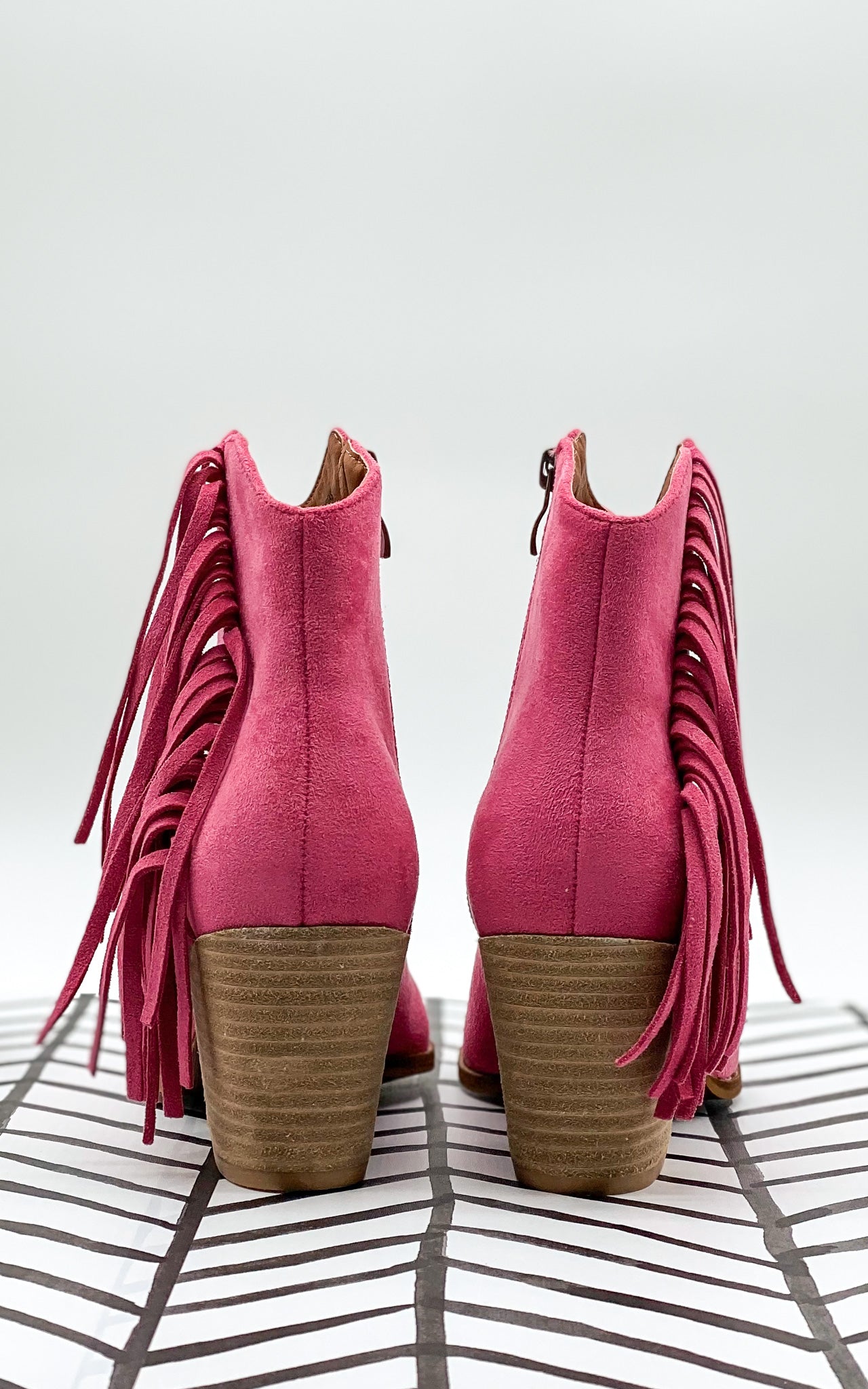 Beast Leo Fringe Bootie in Fuchsia