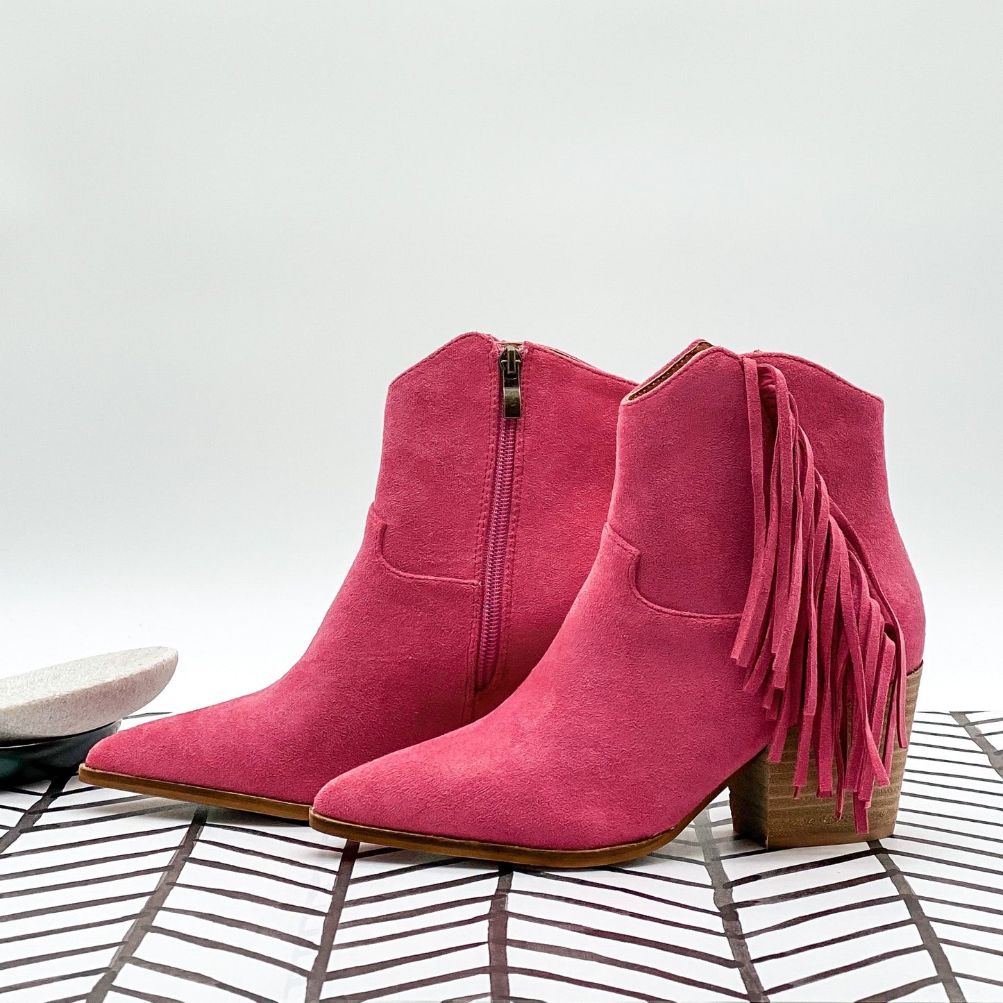Beast Leo Fringe Bootie in Fuchsia