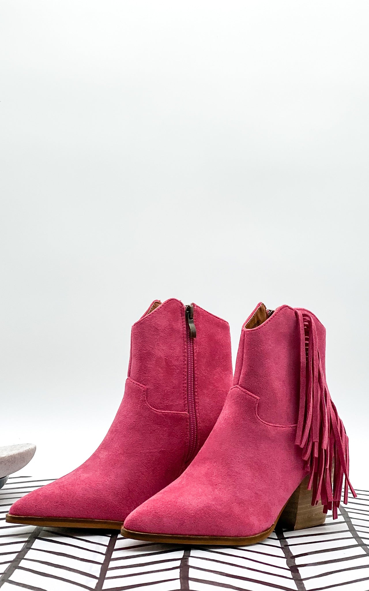 Beast Leo Fringe Bootie in Fuchsia