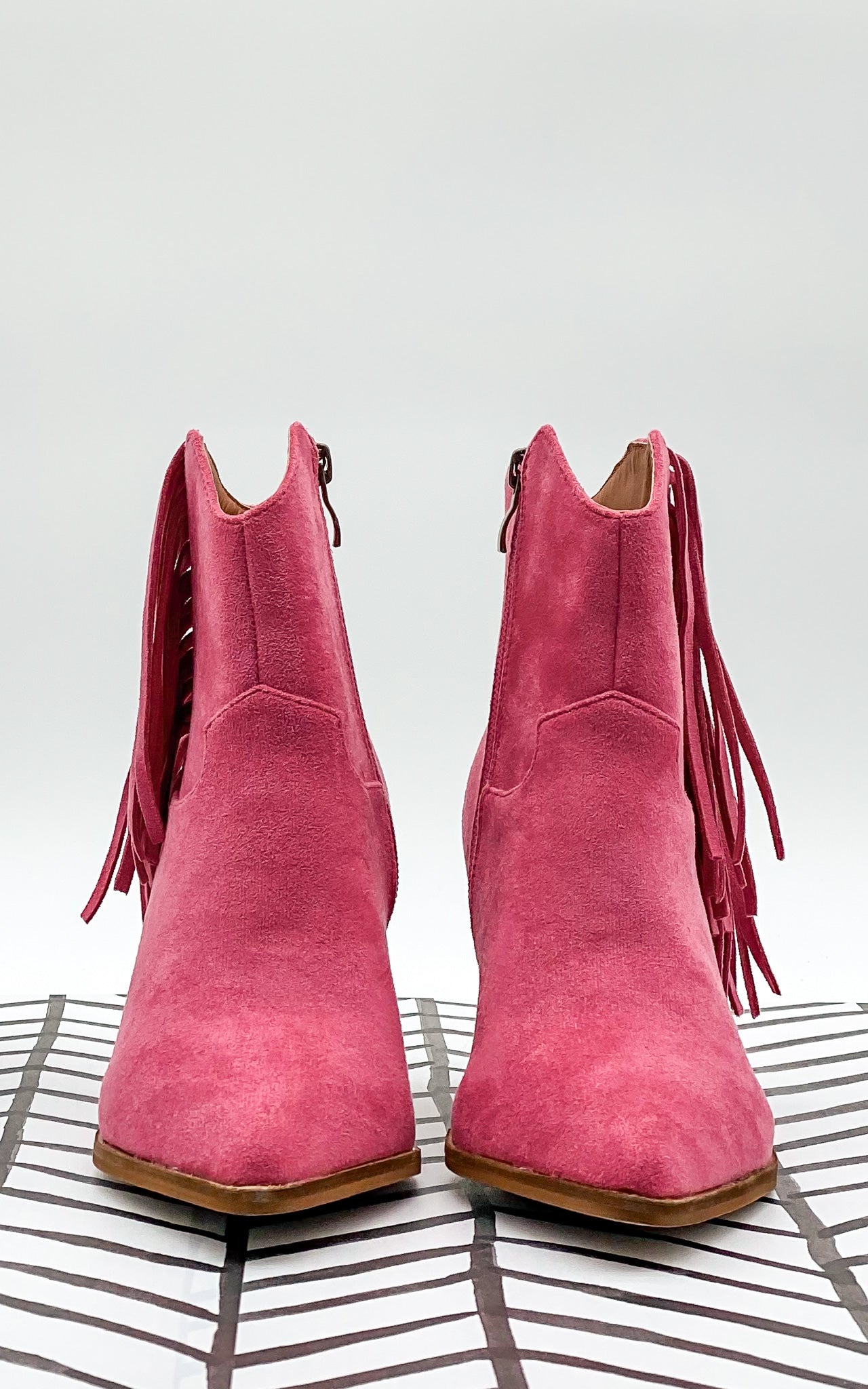 Beast Leo Fringe Bootie in Fuchsia