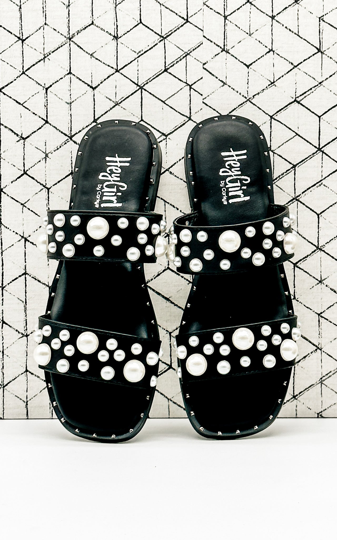 Corkys Marie Sandal in Black with Pearls