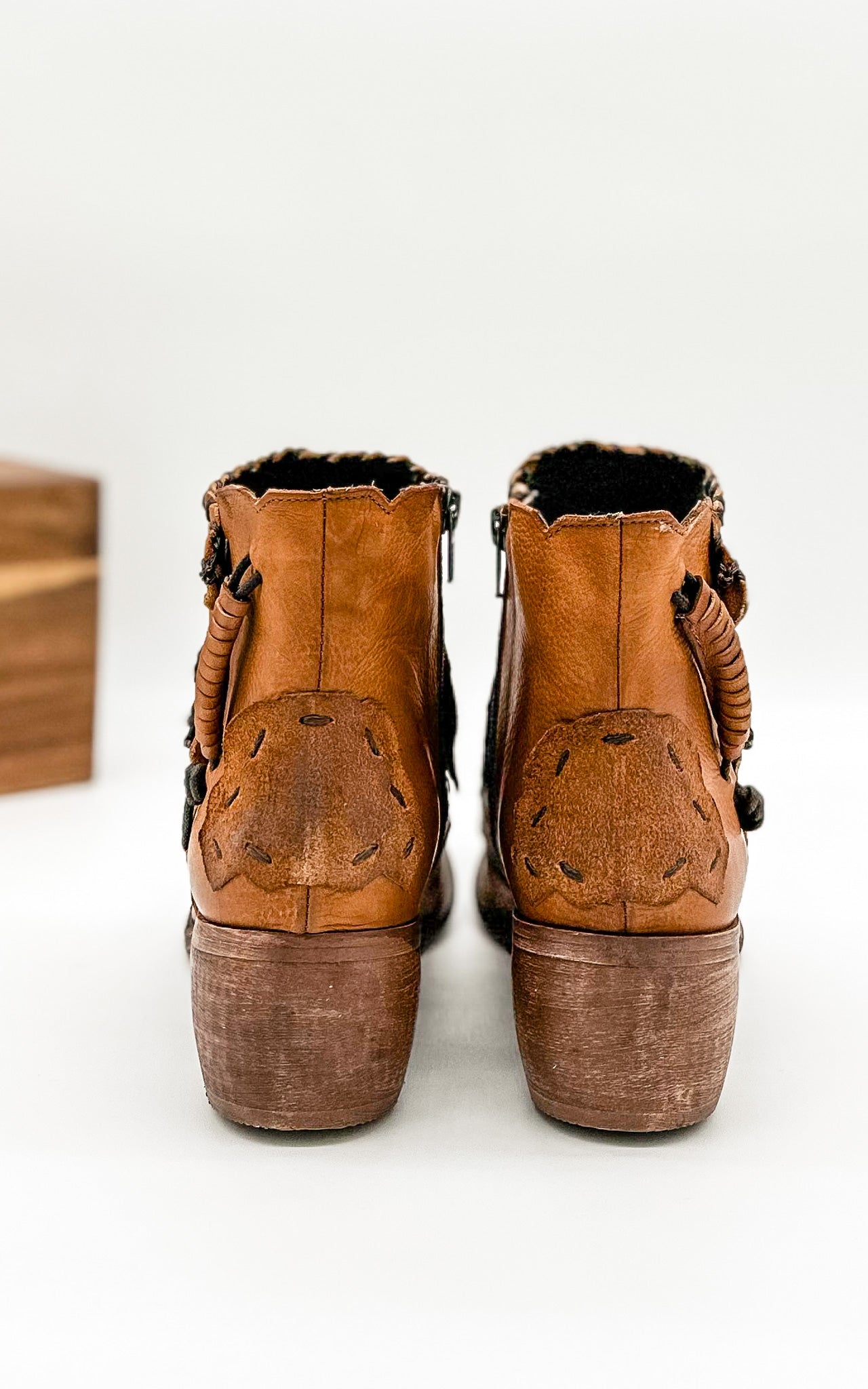 Naughty Monkey Maxine Booties in Cognac
