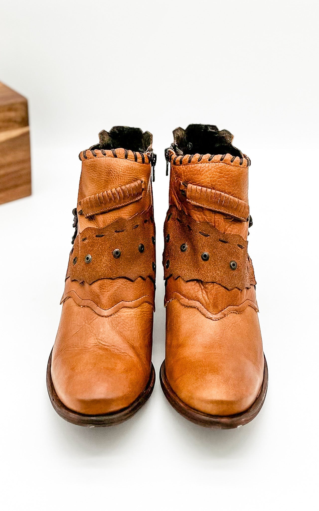 Naughty Monkey Maxine Booties in Cognac