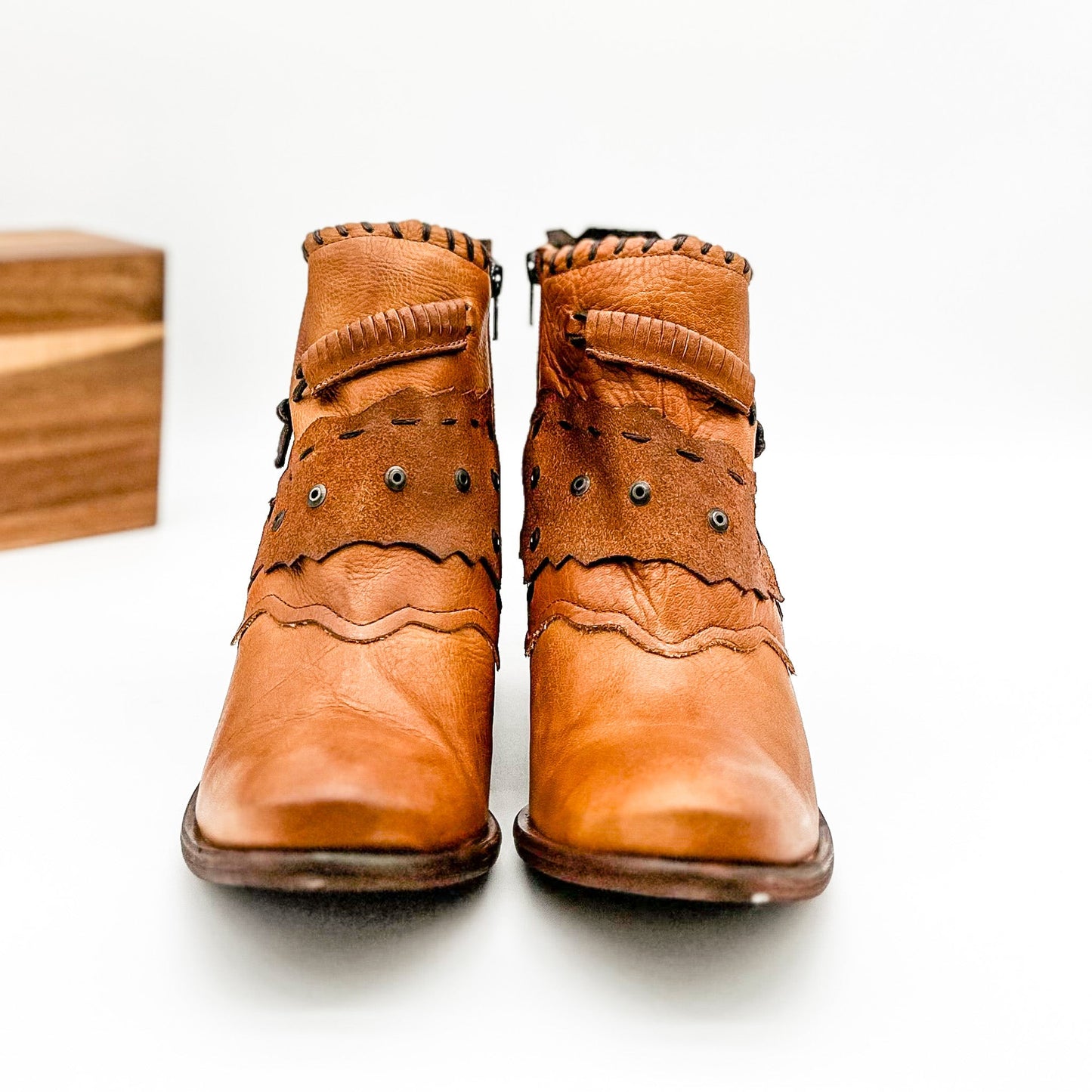Naughty Monkey Maxine Booties in Cognac