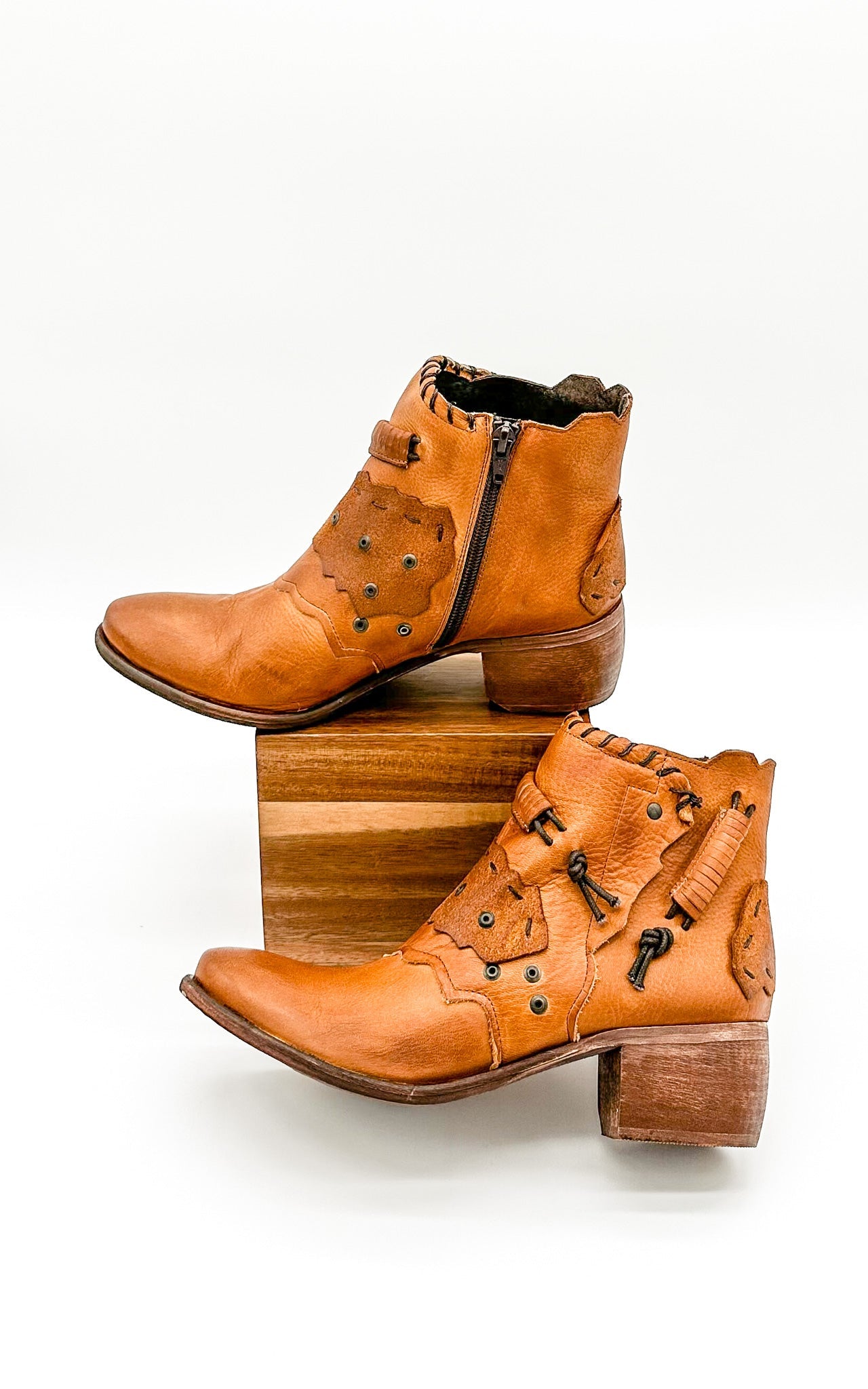 Naughty Monkey Maxine Booties in Cognac