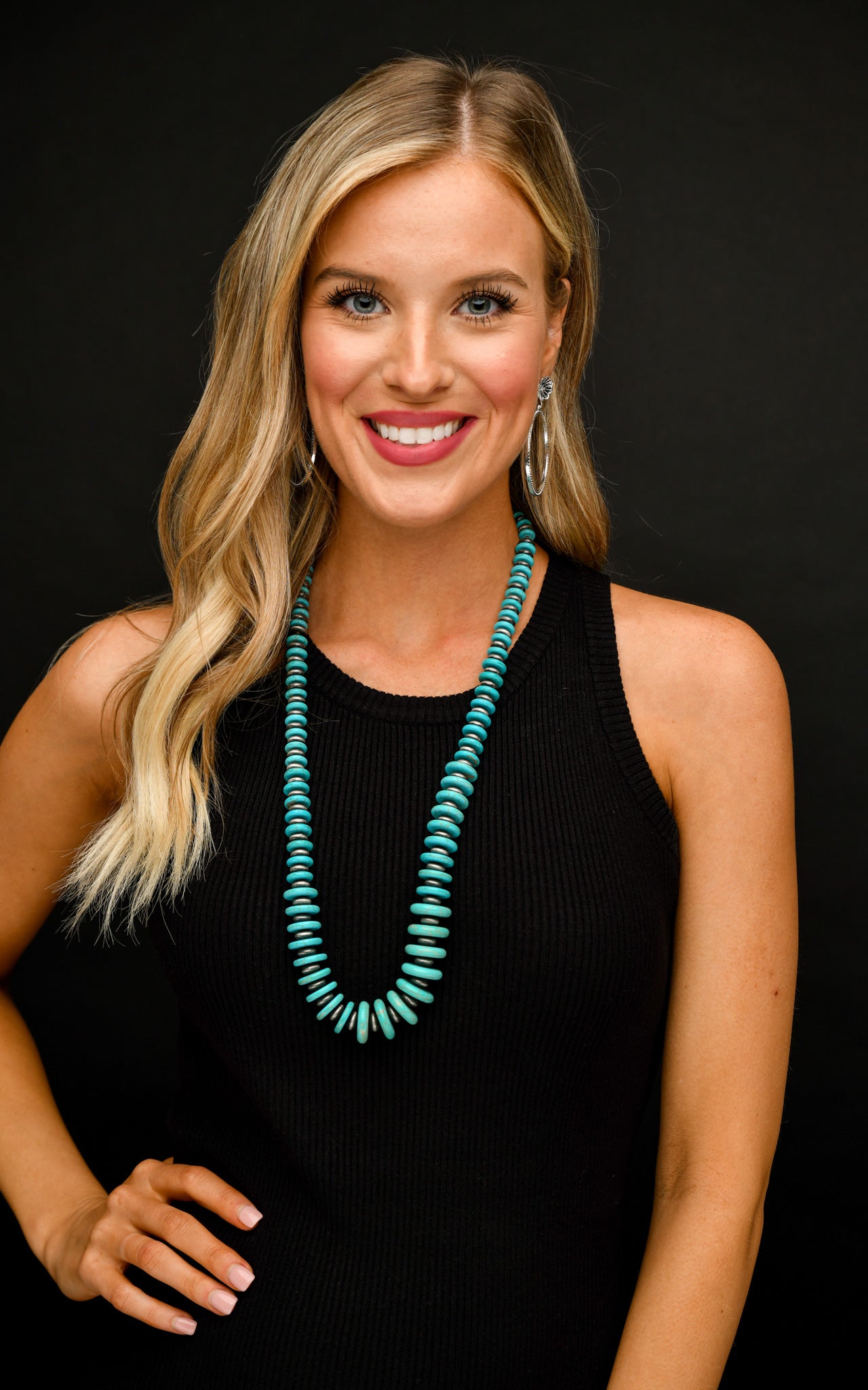 Turquoise and Faux Navajo Pearl Necklace