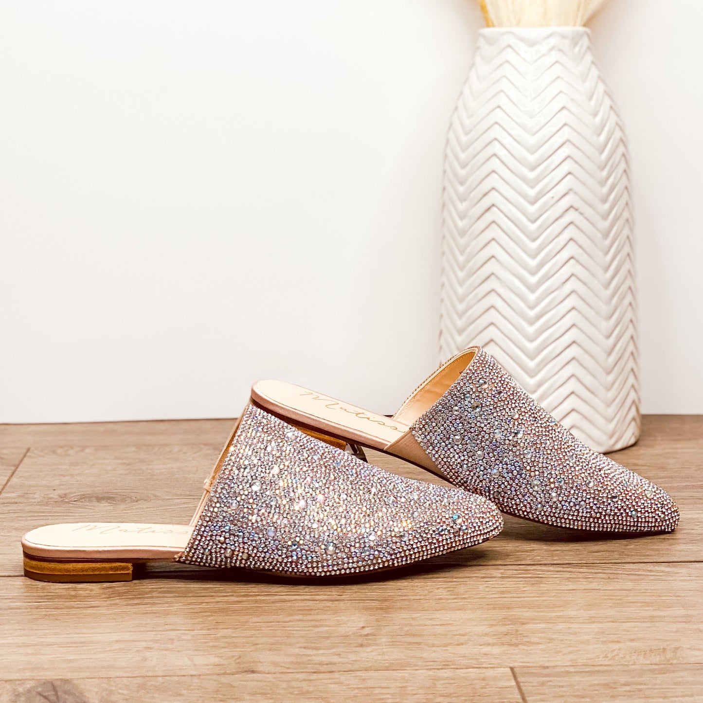 Matisse Paloma Slides in Clear Rhinestone