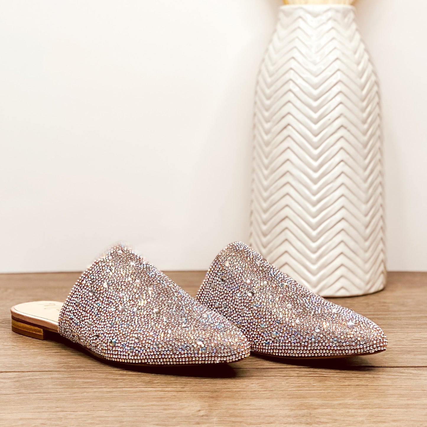 Matisse Paloma Slides in Clear Rhinestone