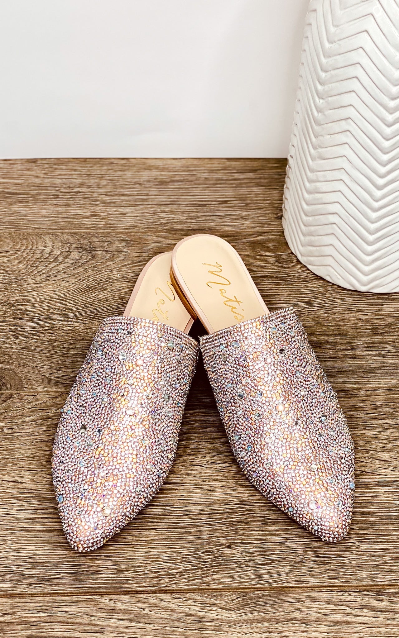 Matisse Paloma Slides in Clear Rhinestone