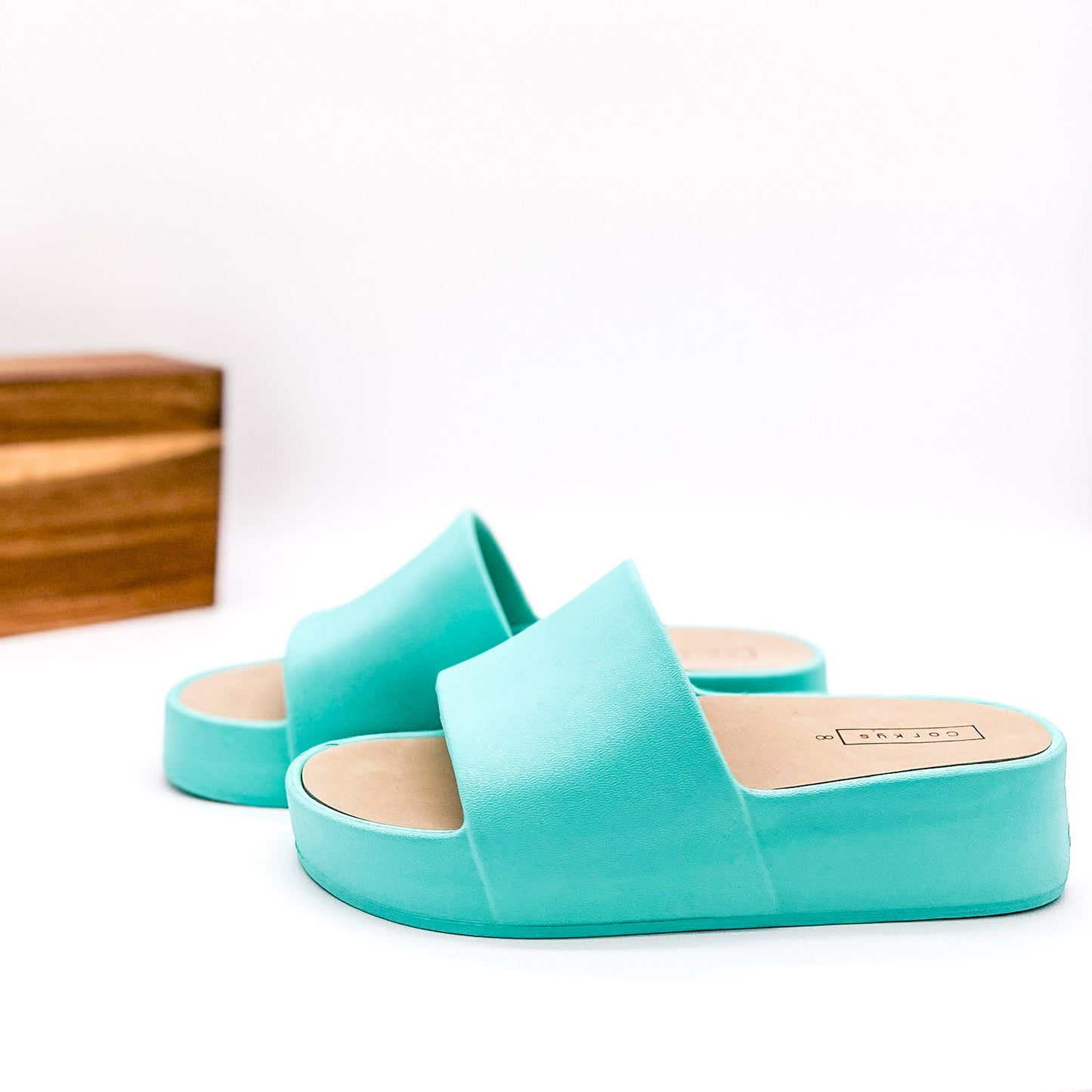 Corkys Popsicle Slide Sandals in Aqua