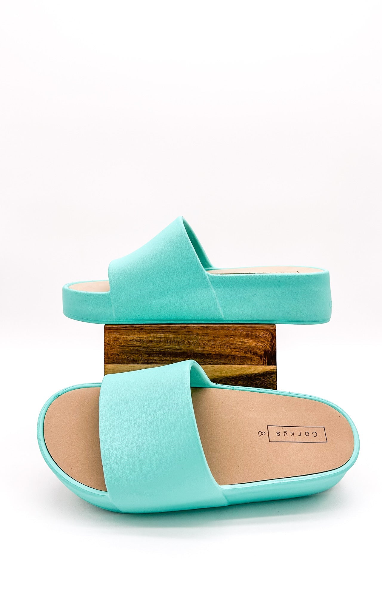 Corkys Popsicle Slide Sandals in Aqua