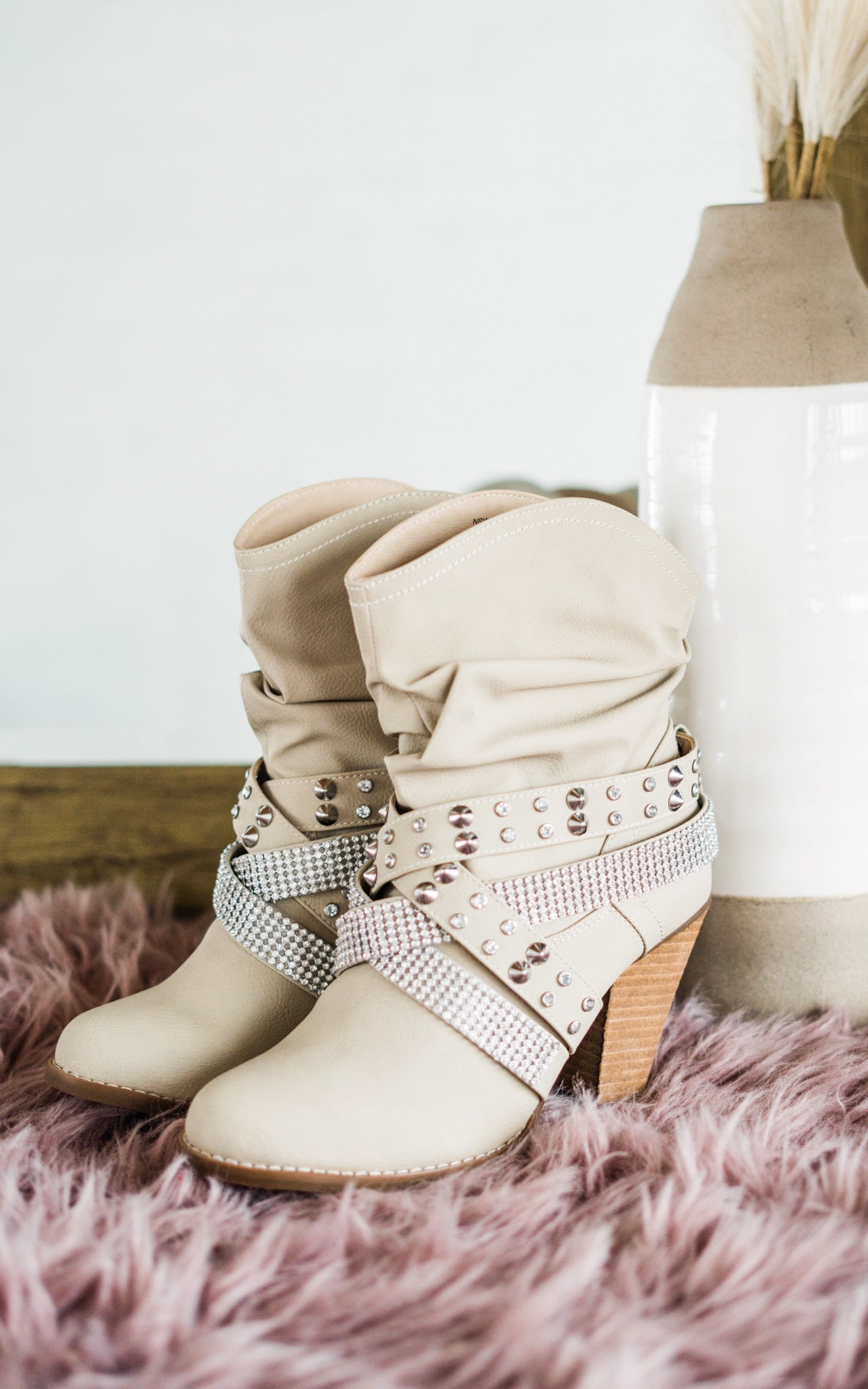 Not Rated Short Change Booties in Cream