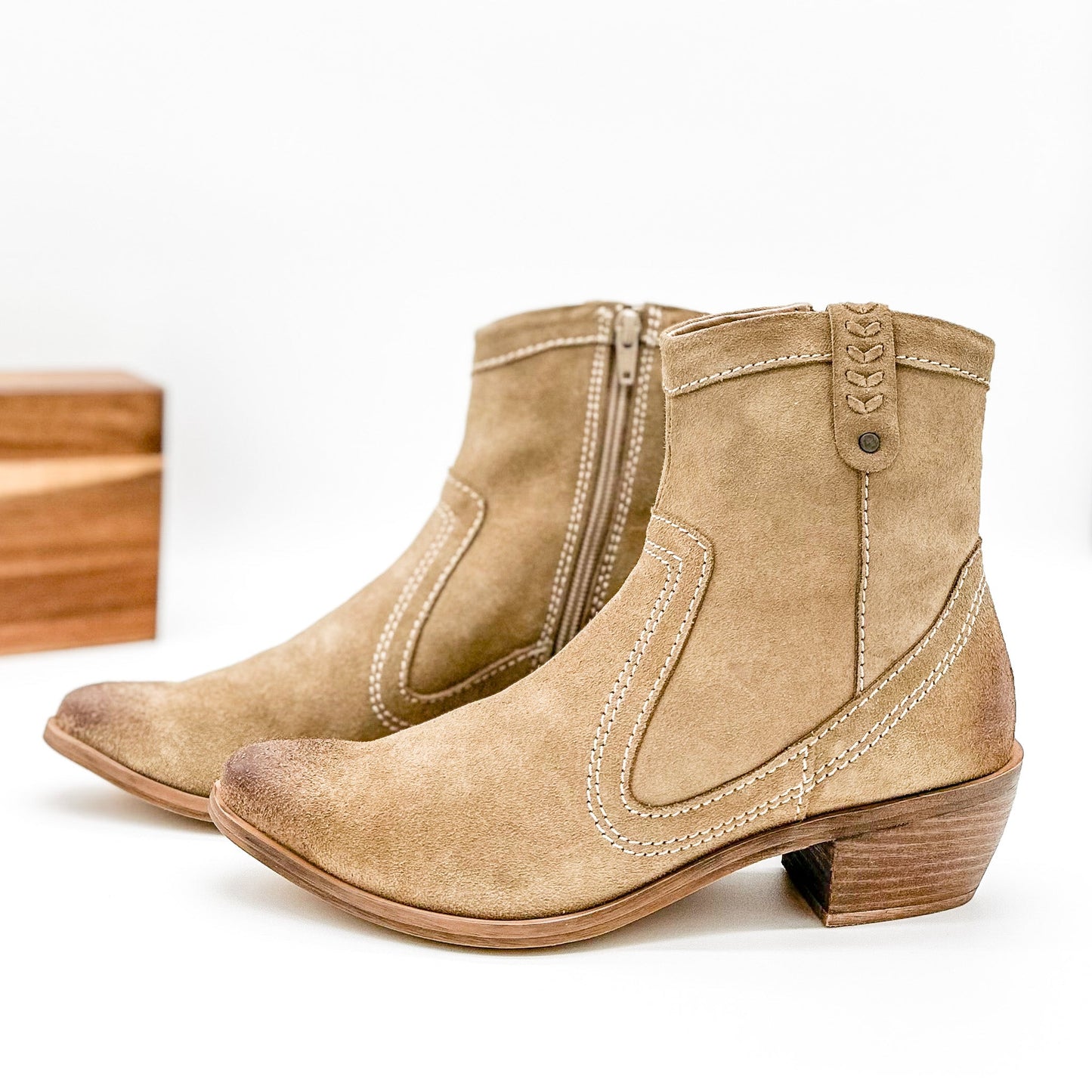 Naughty Monkey Smithy Booties in Beige