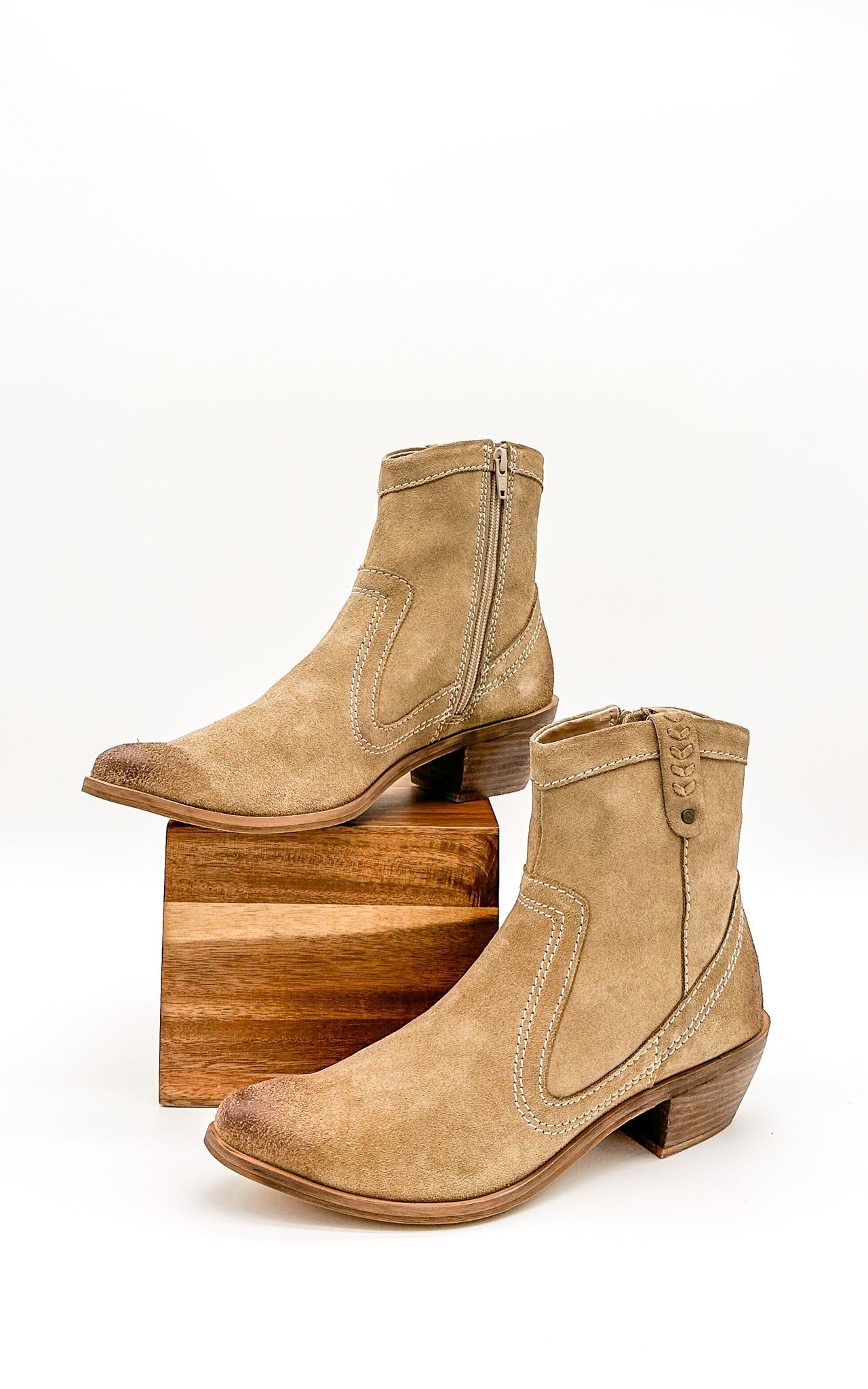 Naughty Monkey Smithy Booties in Beige