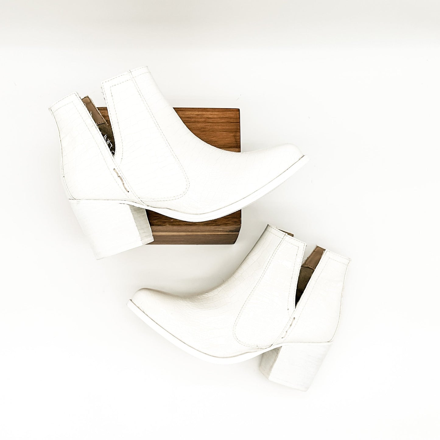 Not Rated Tarim Booties in White Croc