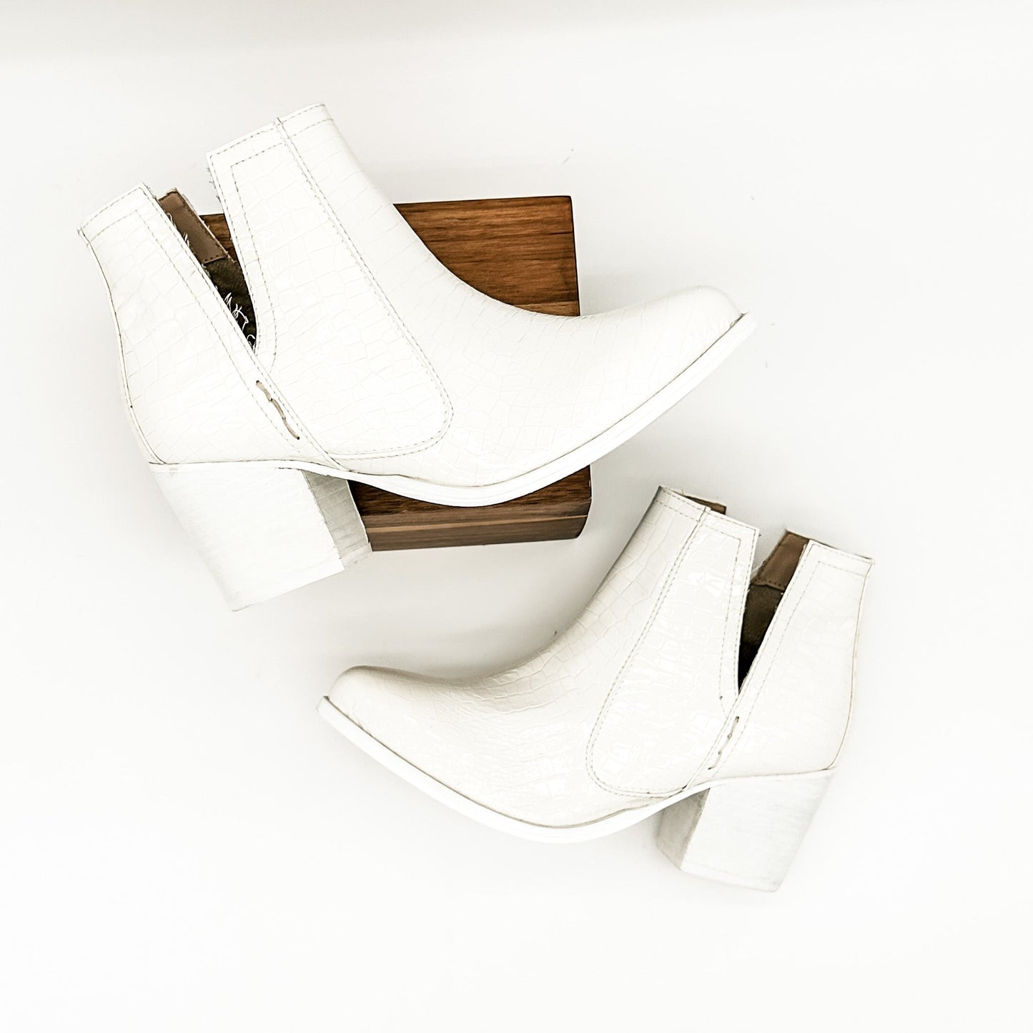 Not Rated Tarim Booties in White Croc